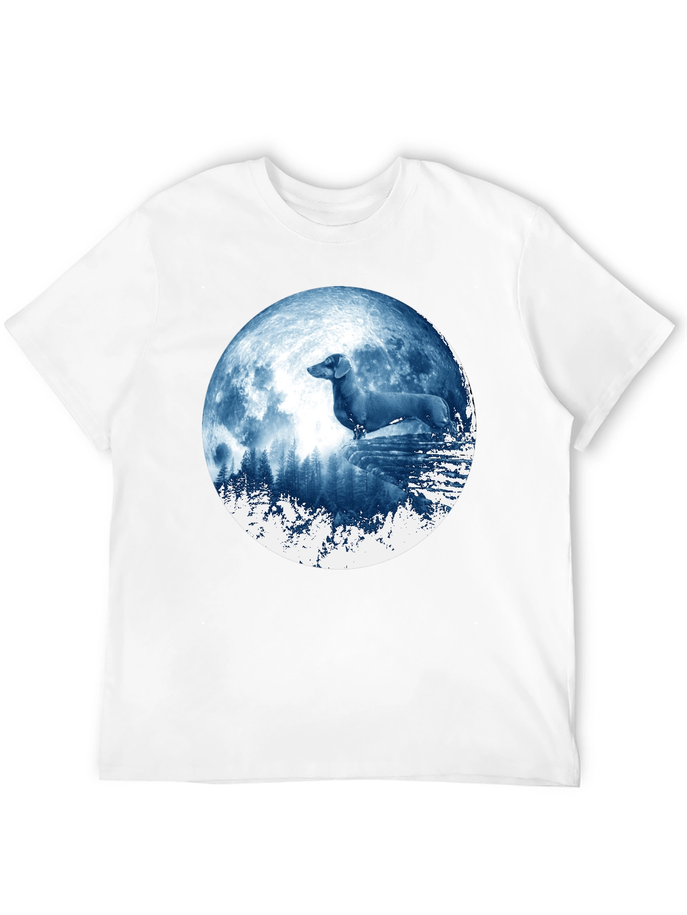 Dachshund Moon Graphic T-Shirt