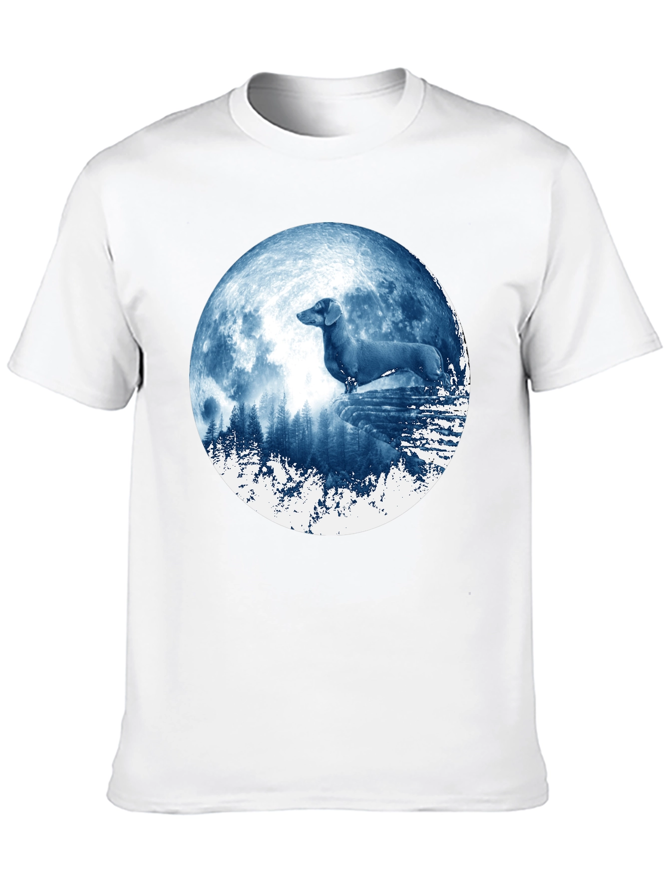 Dachshund Moon Graphic T-Shirt