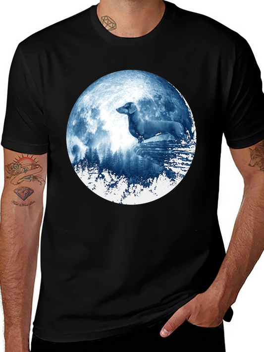 Dachshund Moon Graphic T-Shirt