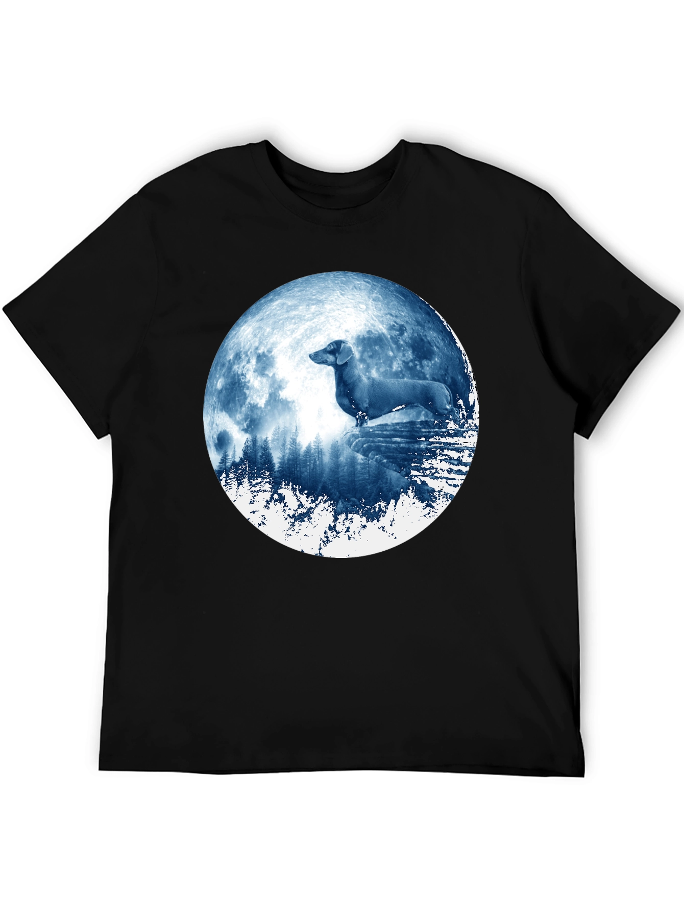 Dachshund Moon Graphic T-Shirt