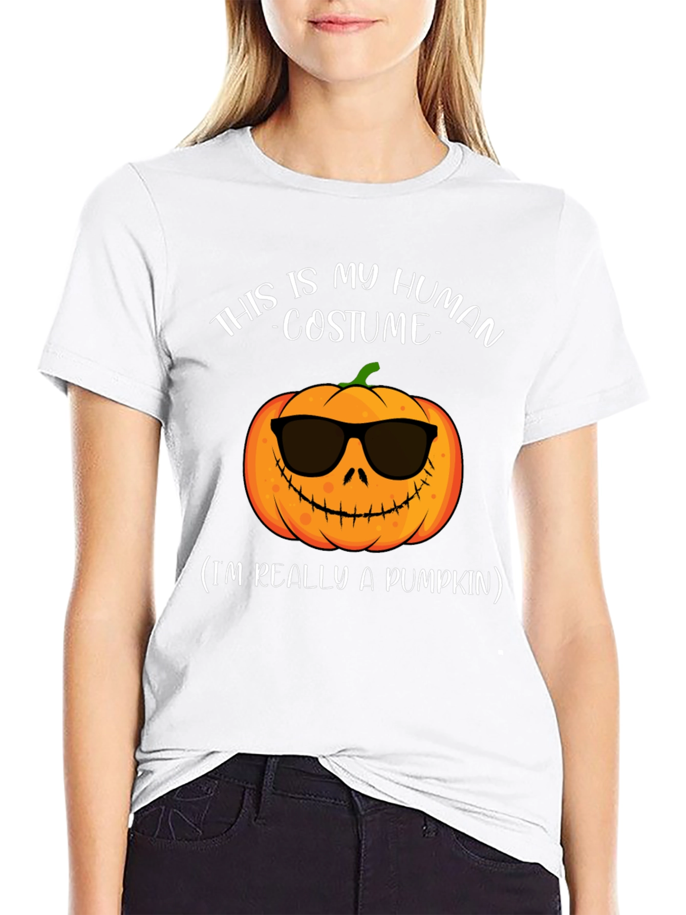 Human Costume Pumpkin T-Shirt