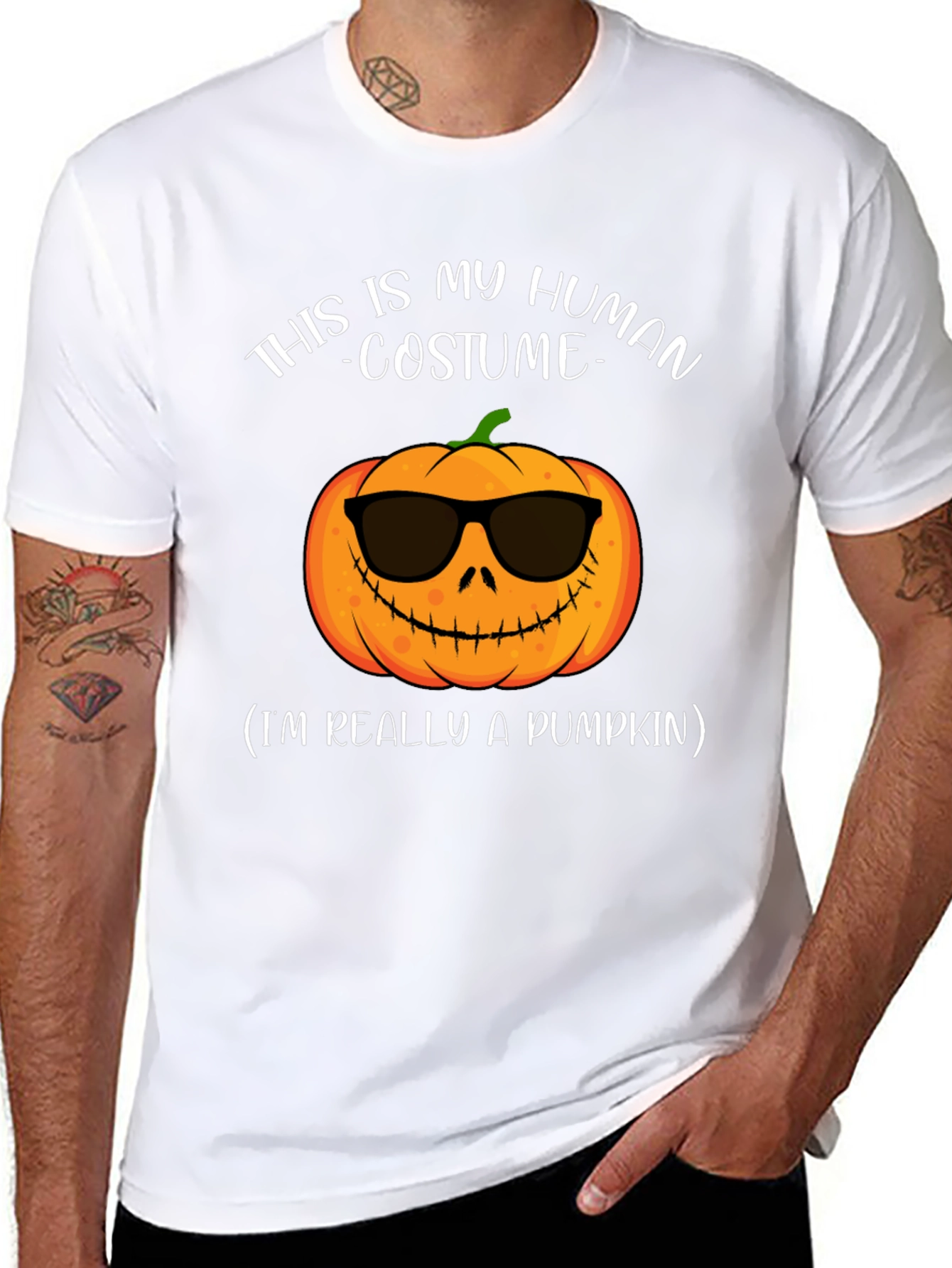 Human Costume Pumpkin T-Shirt