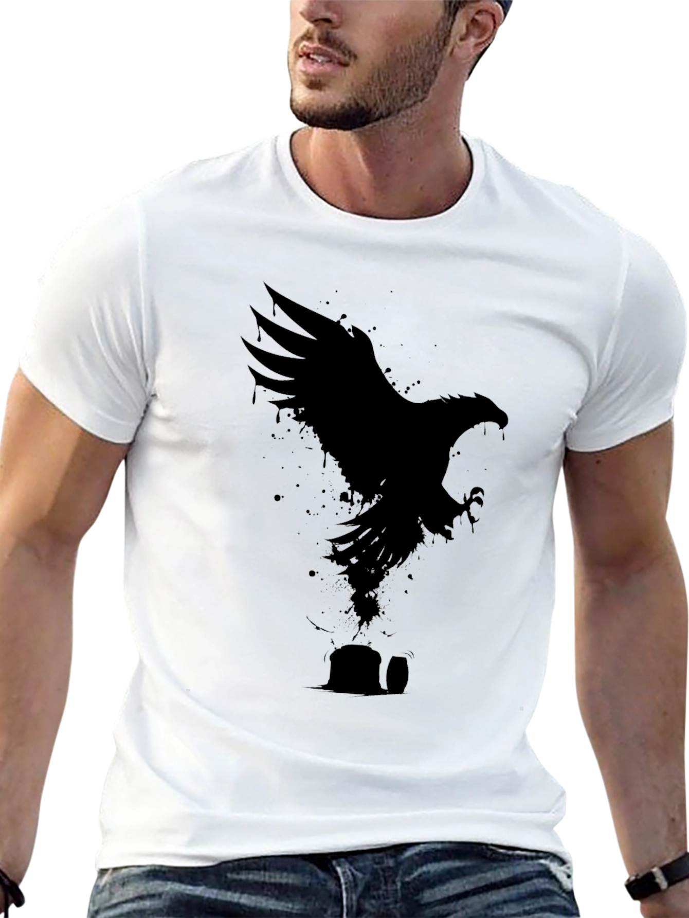 Eagle Silhouette Graphic Black T-Shirt