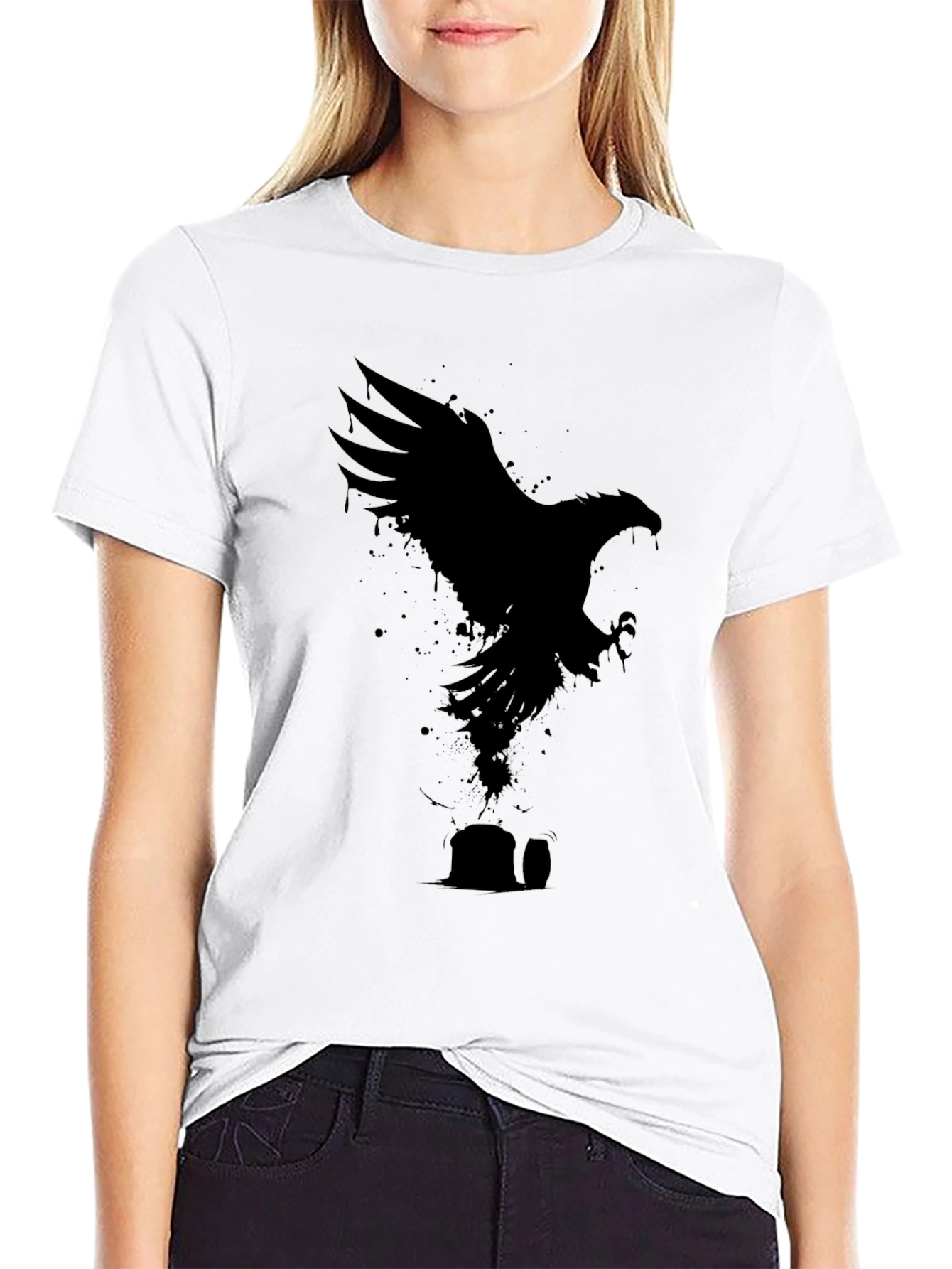 Eagle Silhouette Graphic Black T-Shirt