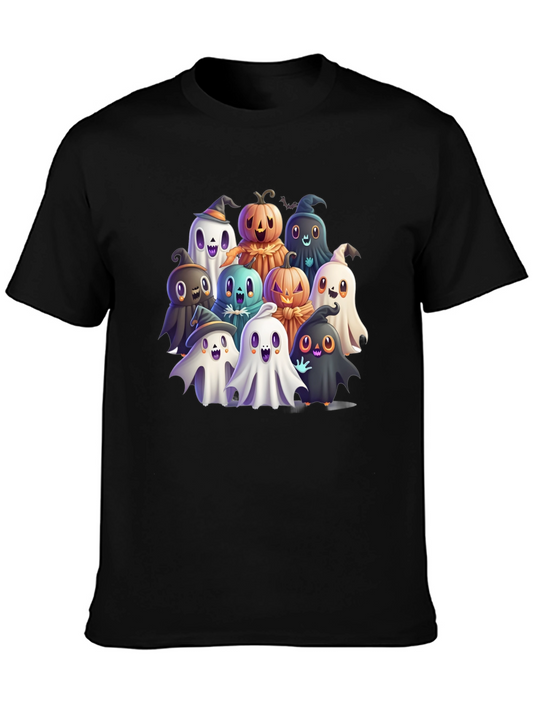 Spooky Ghost & Pumpkin Crew Graphic Tee