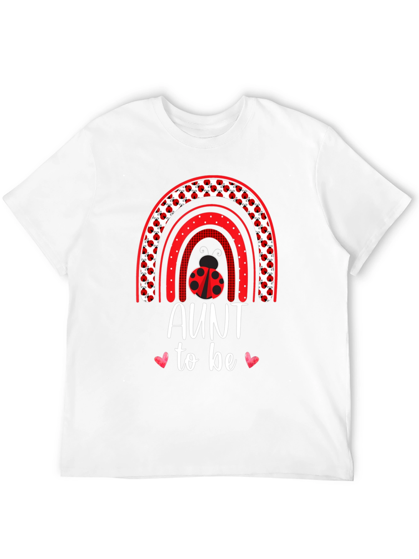 Aunt to Be Ladybug Rainbow T-Shirt