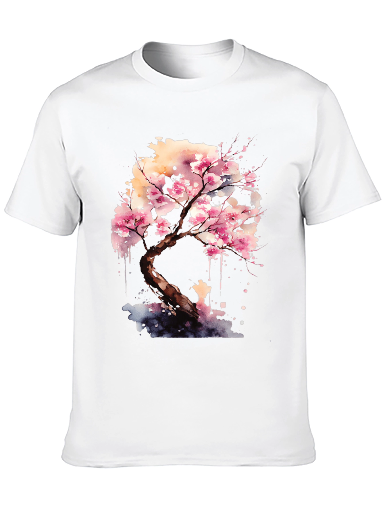 Cherry Blossom Tree Graphic Black T-Shirt
