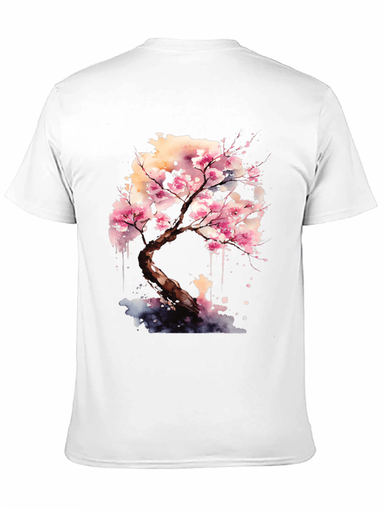 Cherry Blossom Tree Graphic Black T-Shirt
