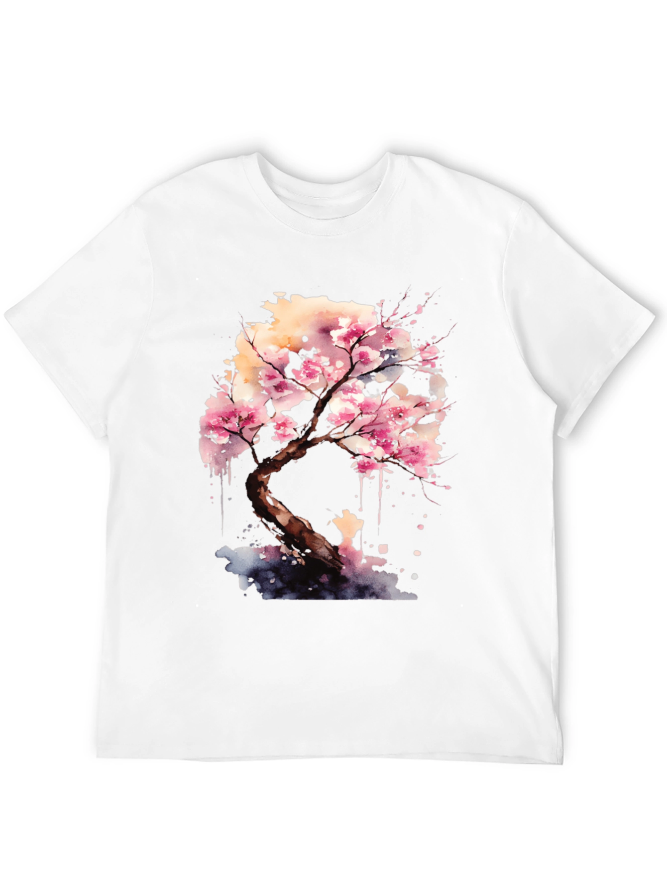 Cherry Blossom Tree Graphic Black T-Shirt