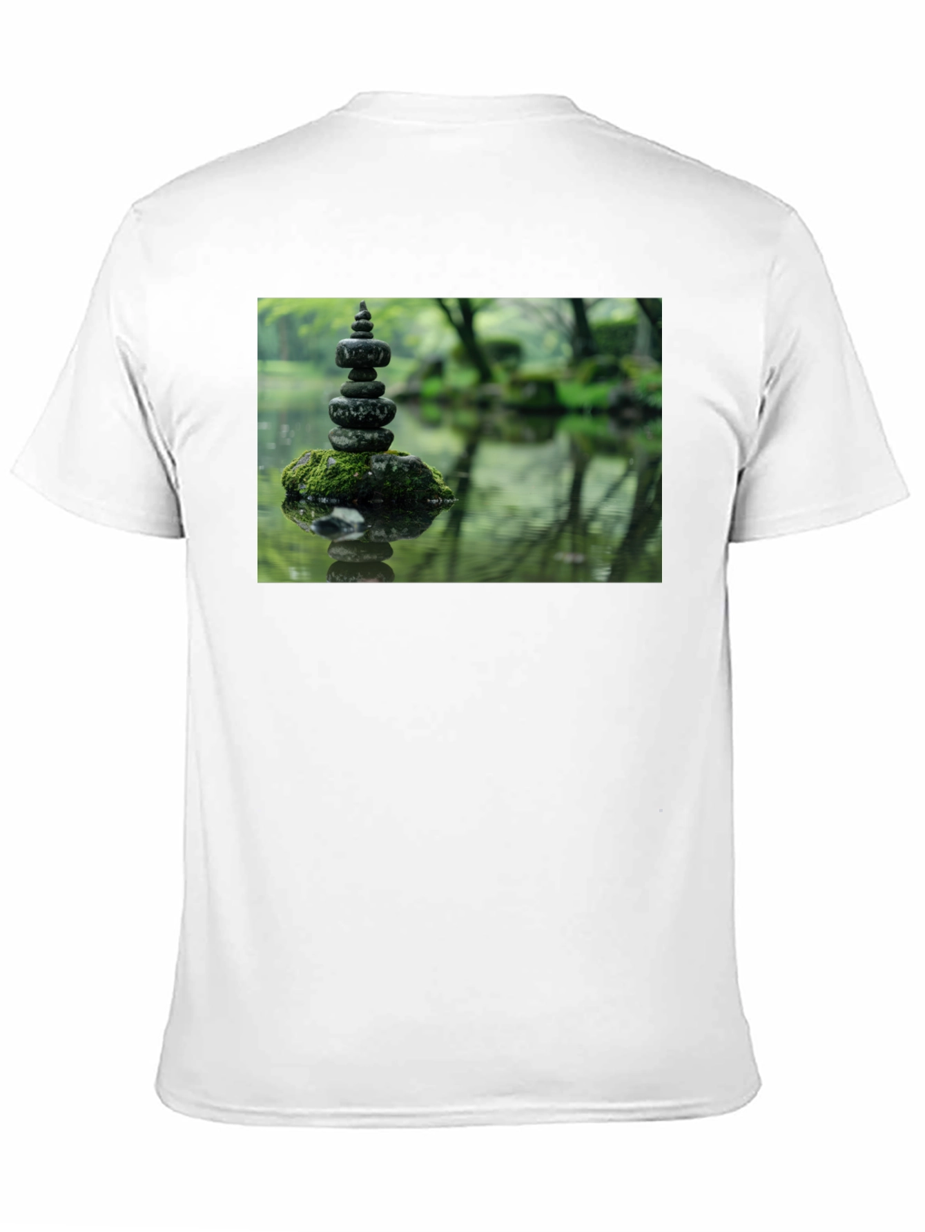 Zen Garden Rocks Graphic Tee - Peaceful Stacked Stones