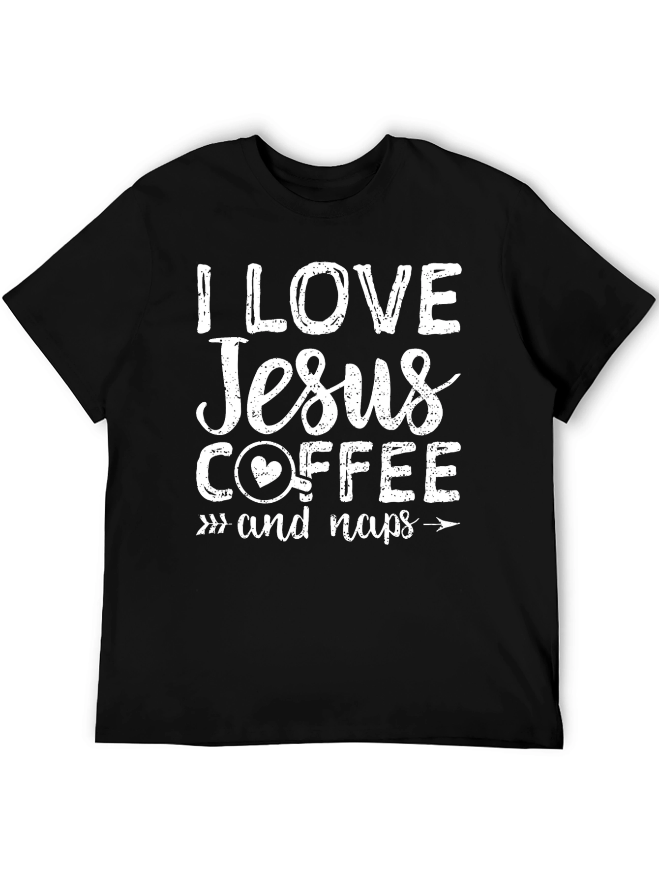 I Love Jesus Coffee and Naps Black T-Shirt
