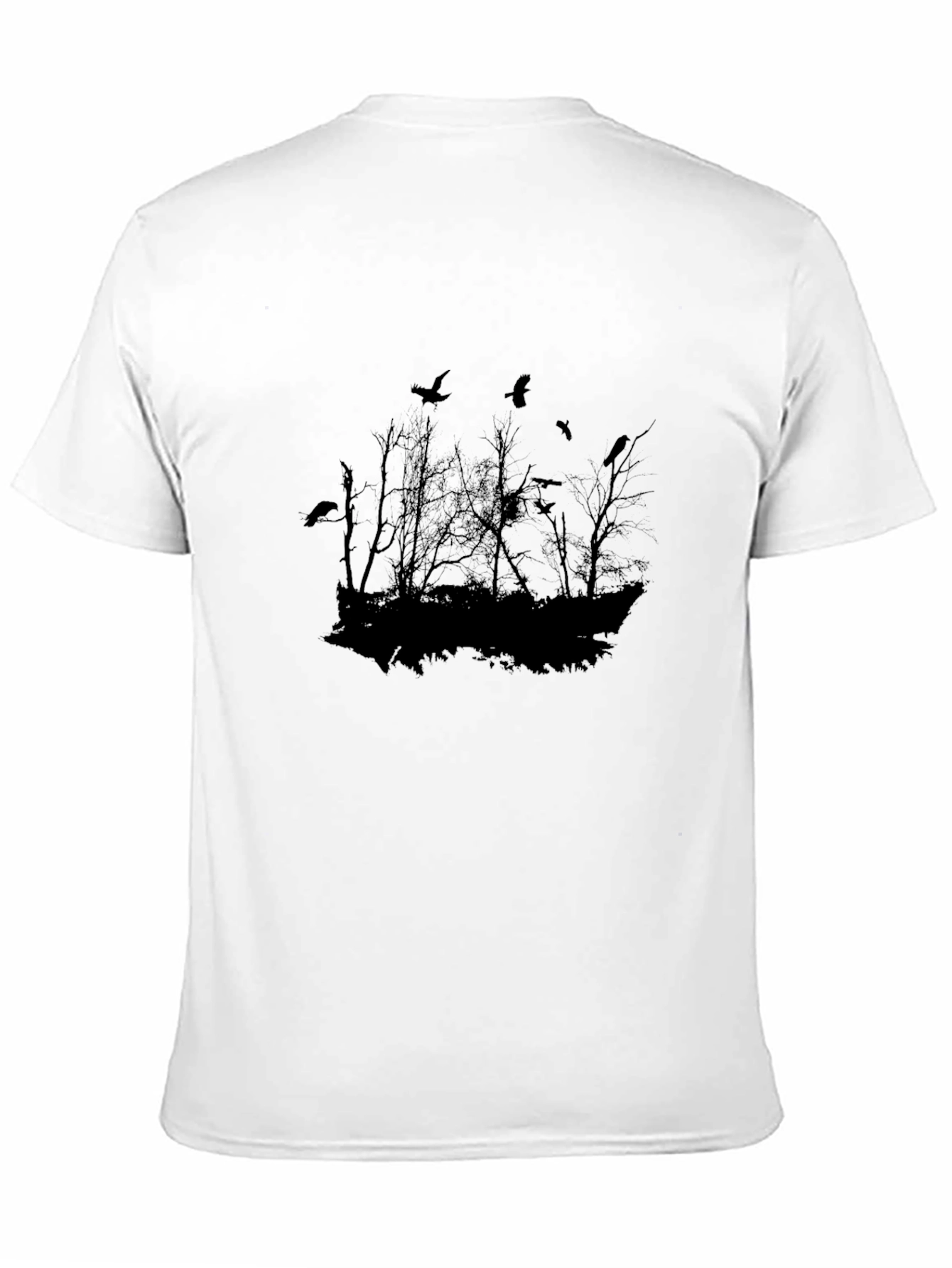 Raven Silhouette Graphic Tee - Dark Forest Design