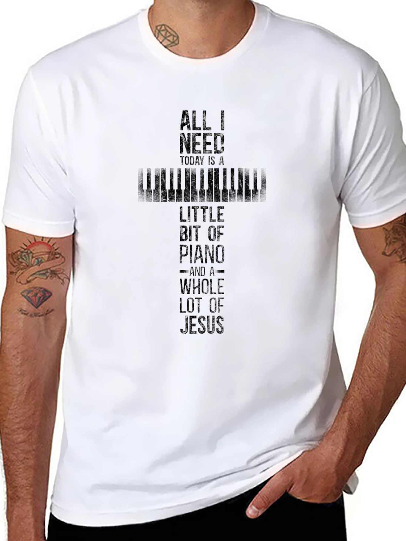 All I Need Piano & Jesus T-Shirt