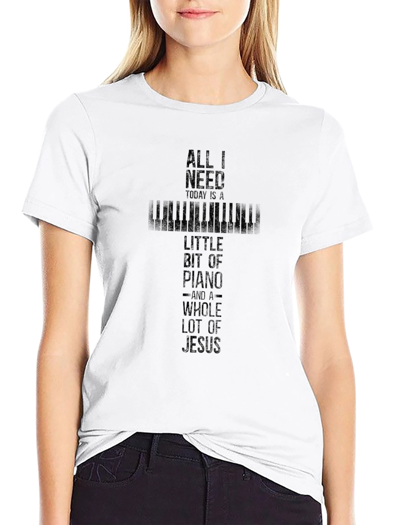 All I Need Piano & Jesus T-Shirt