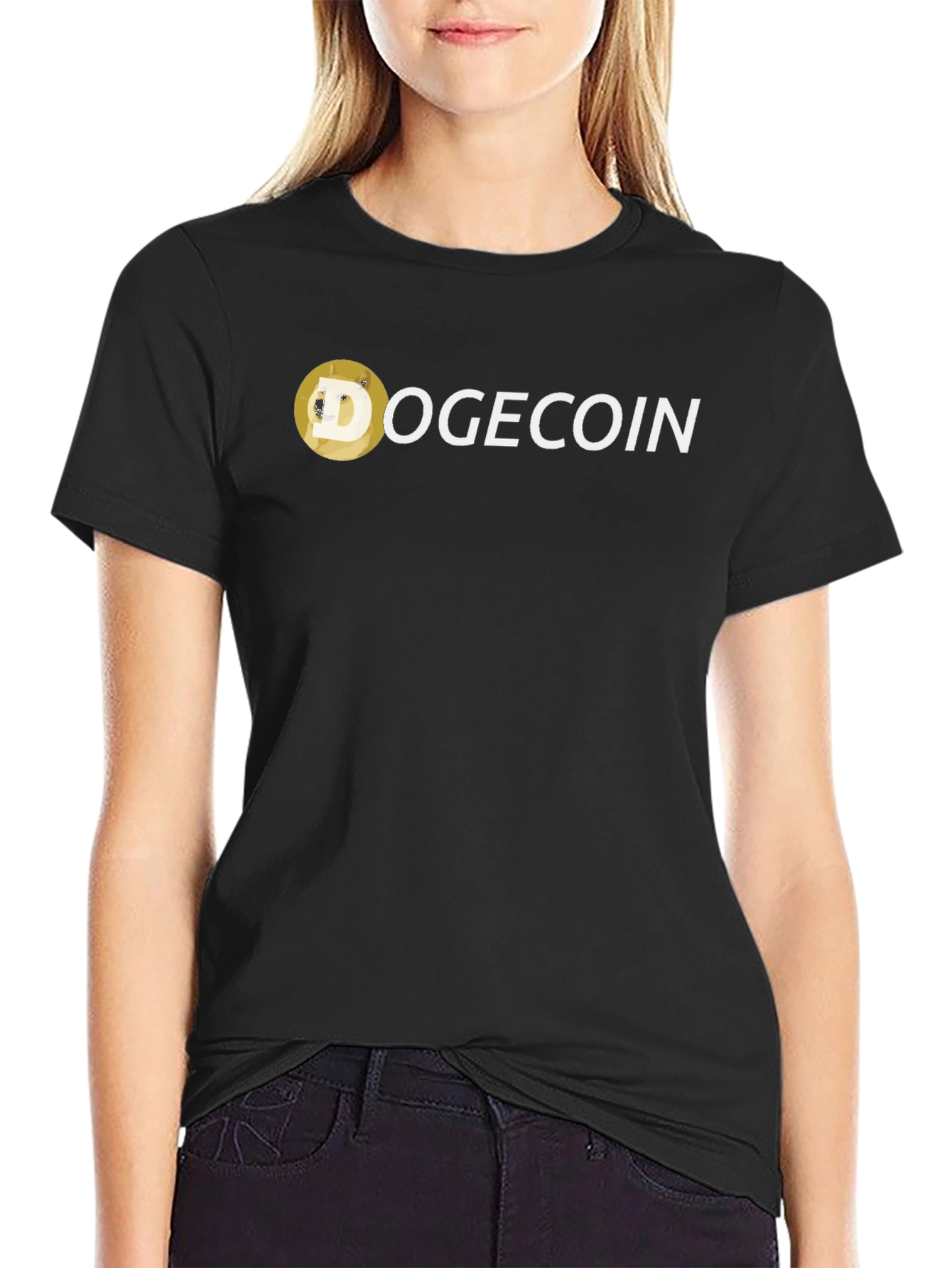 Dogecoin Meme Crypto Black T-Shirt
