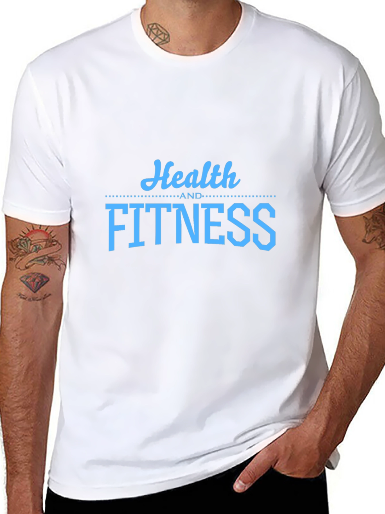 Health and Fitness Graphic T-Shirt - Black