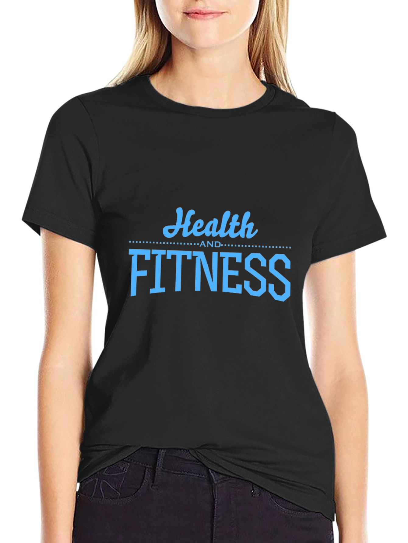 Health and Fitness Graphic T-Shirt - Black
