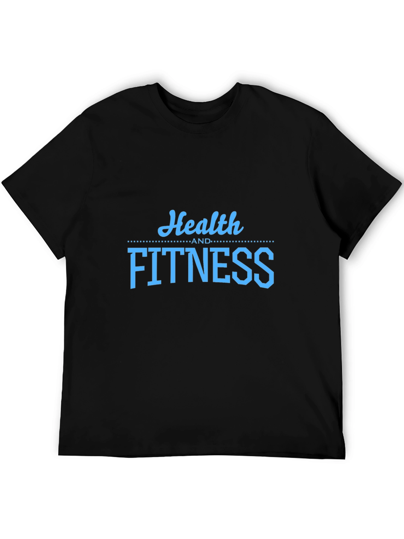 Health and Fitness Graphic T-Shirt - Black