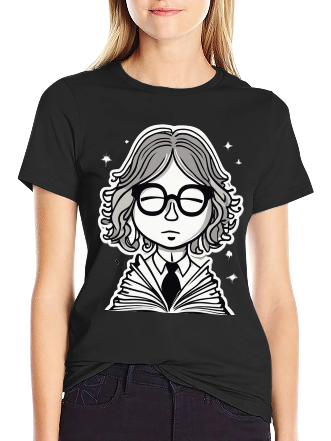 Bookworm Black Graphic Tee