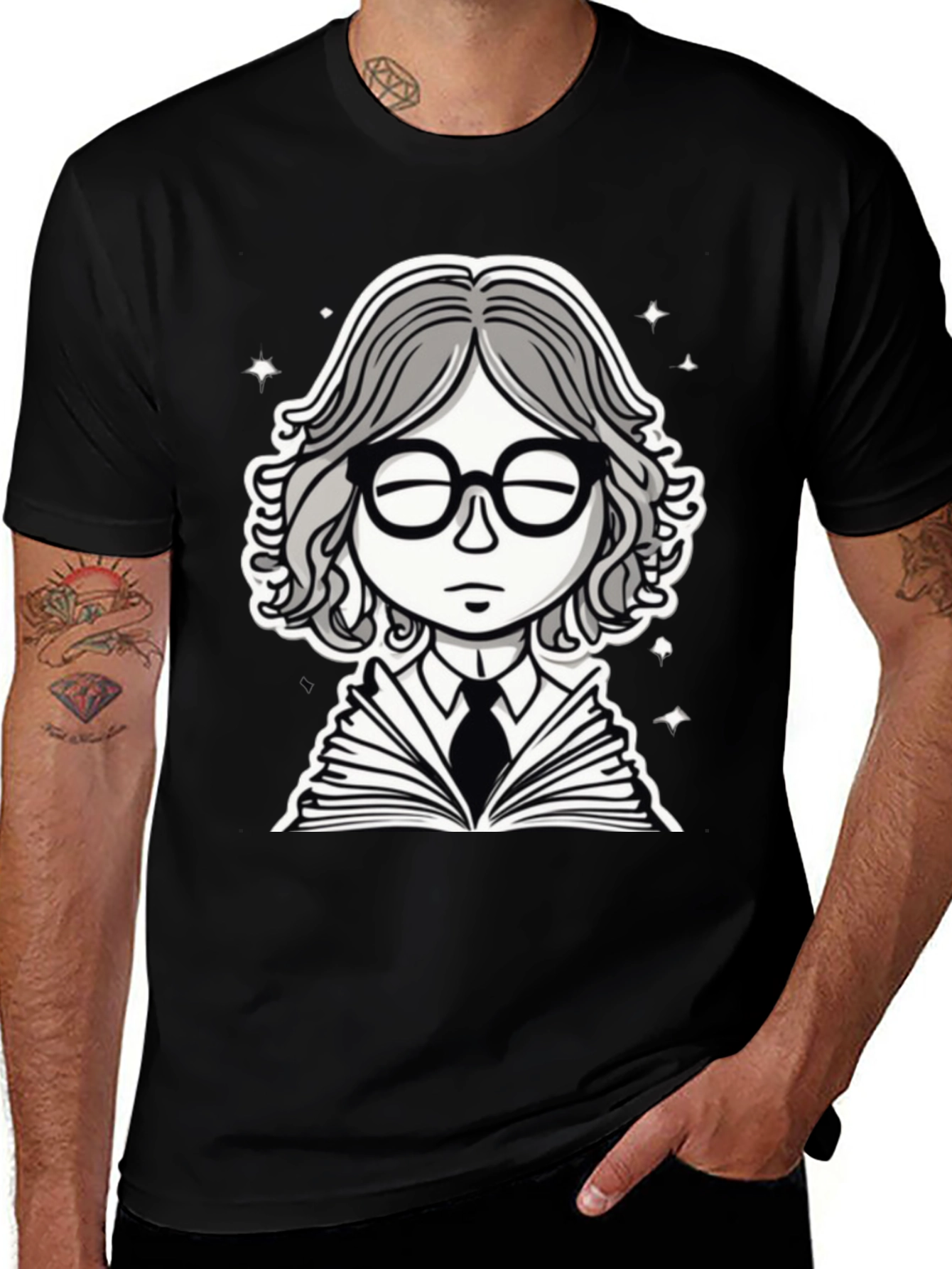 Bookworm Black Graphic Tee