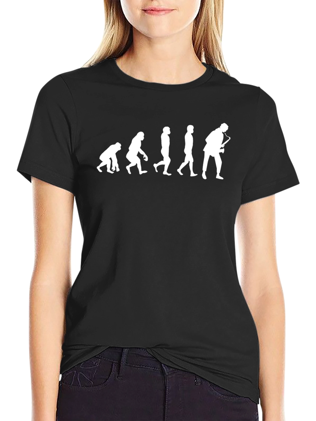 Evolution Saxophone T-Shirt - Black Cotton Tee