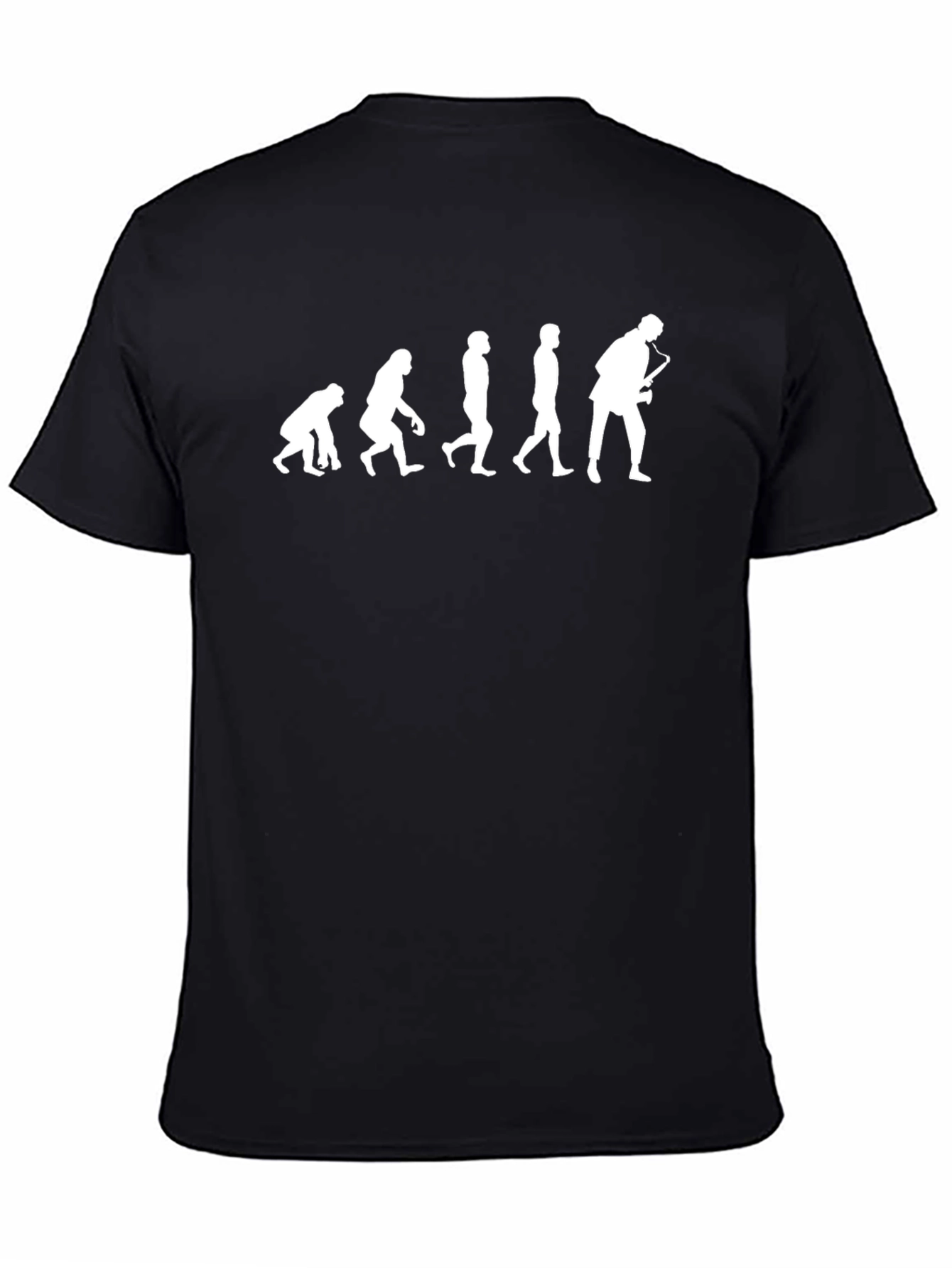 Evolution Saxophone T-Shirt - Black Cotton Tee