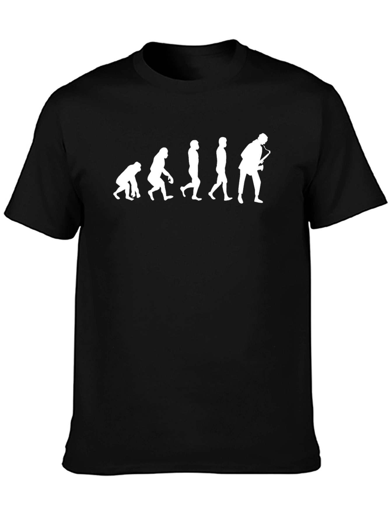 Evolution Saxophone T-Shirt - Black Cotton Tee