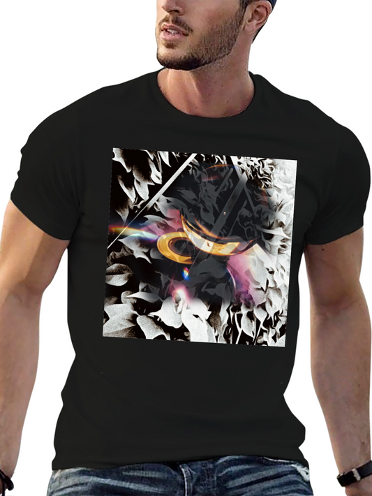 Abstract Graphic Print Black T-Shirt
