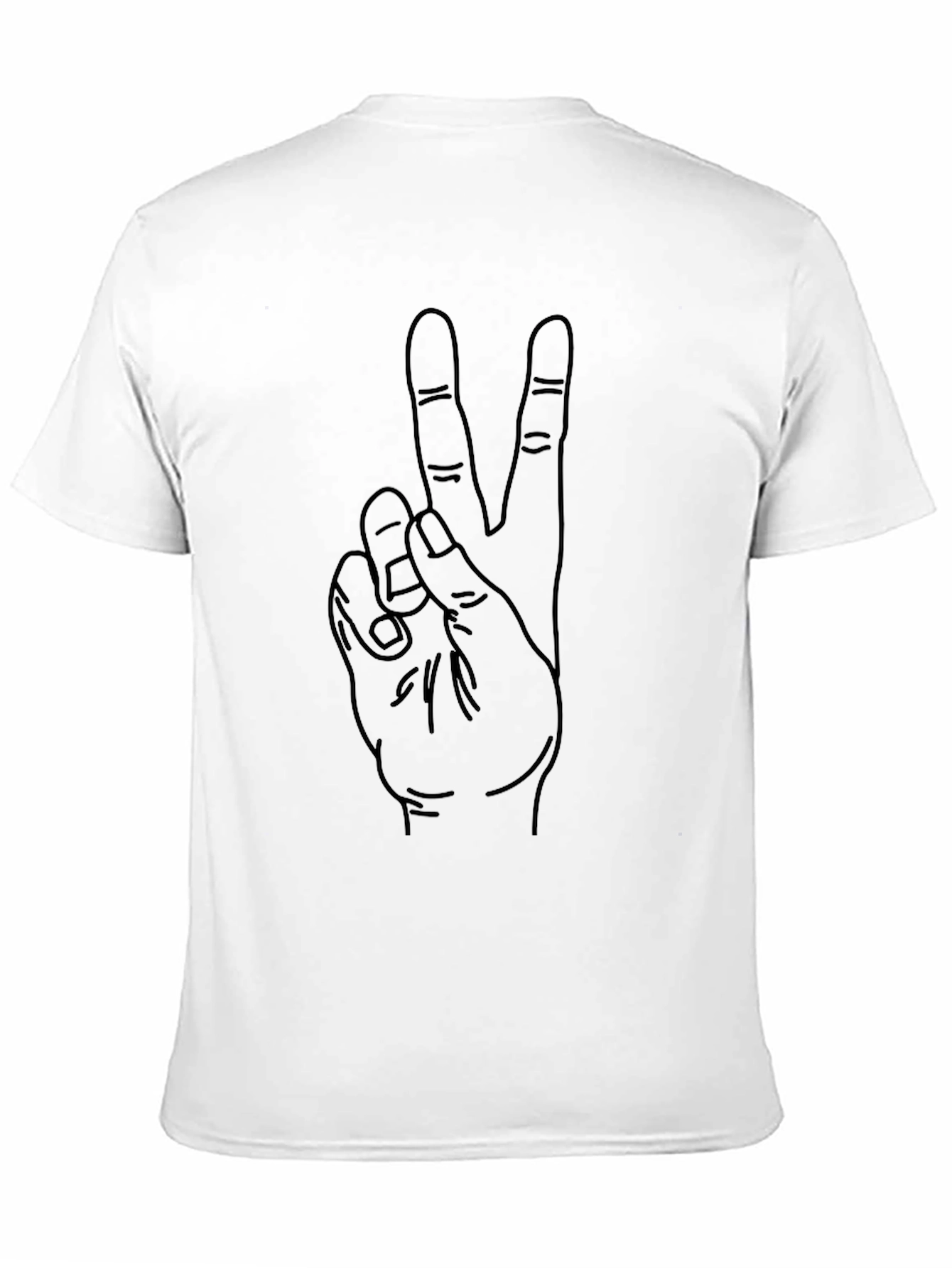 Peace Sign Hand Graphic Black Tee