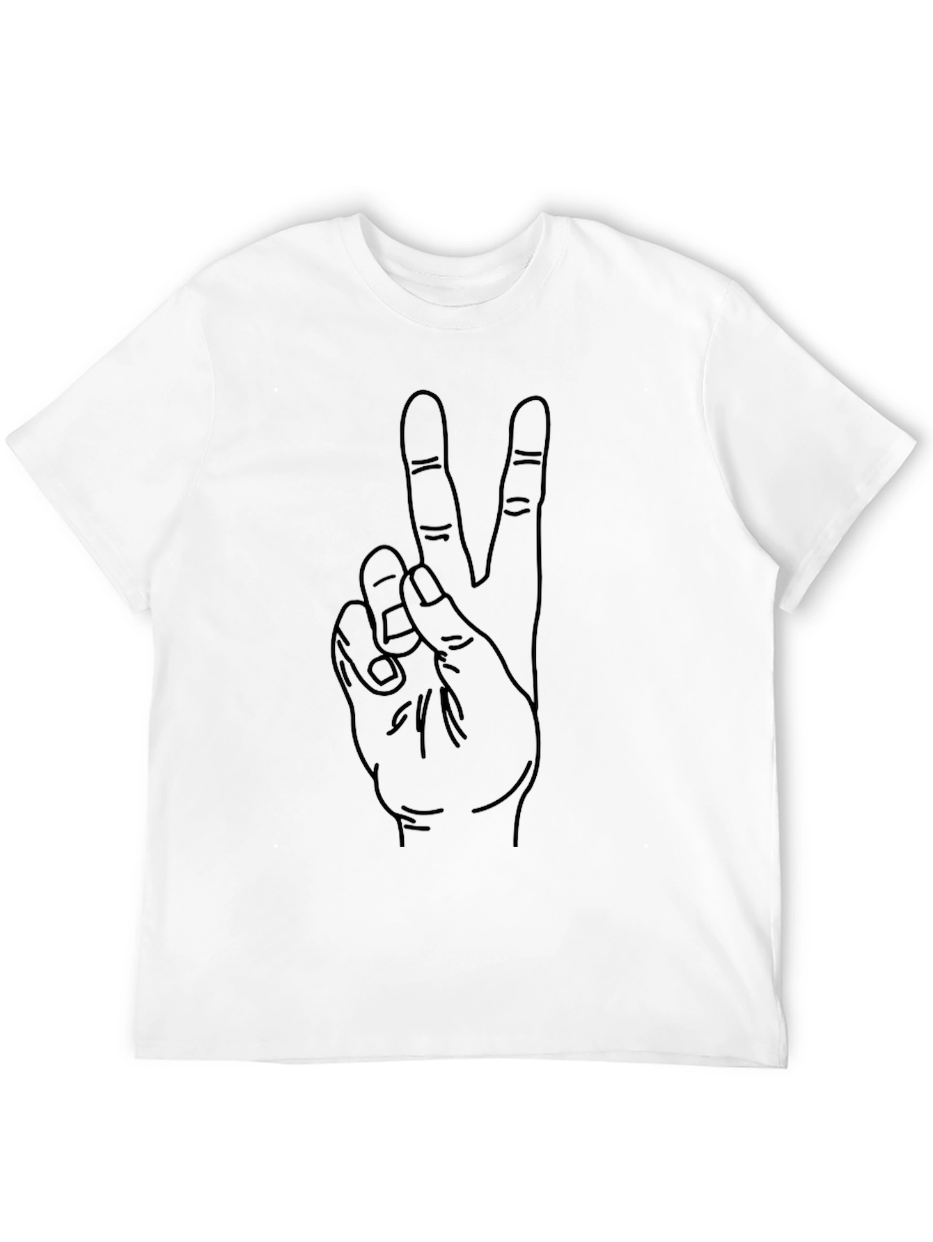 Peace Sign Hand Graphic Black Tee