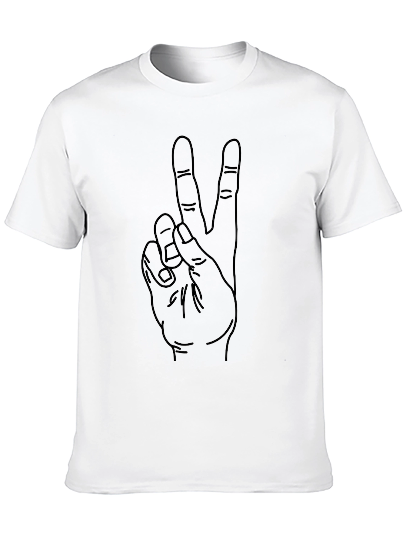 Peace Sign Hand Graphic Black Tee
