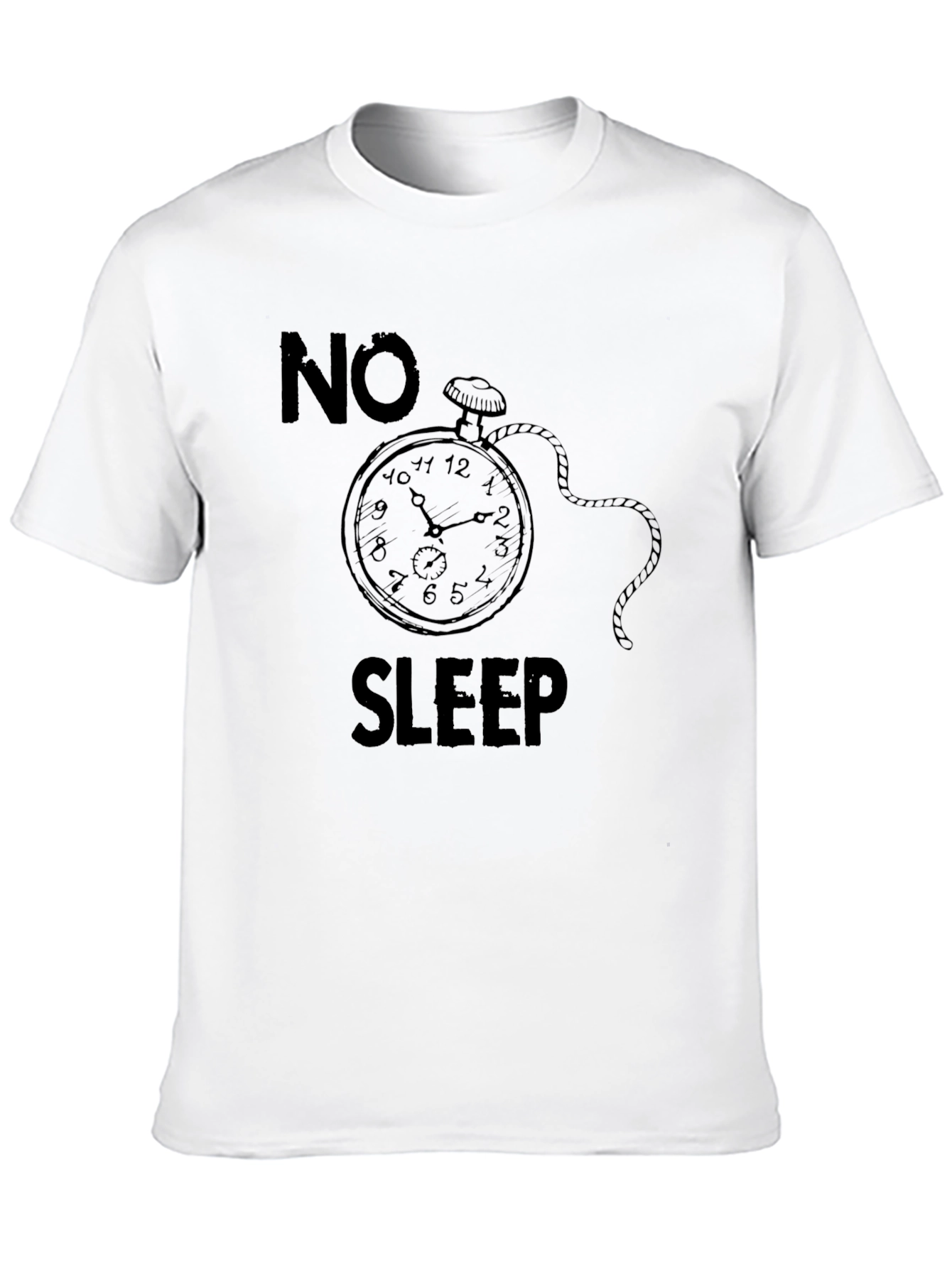 No Sleep Graphic Tee - Black Cotton T-Shirt