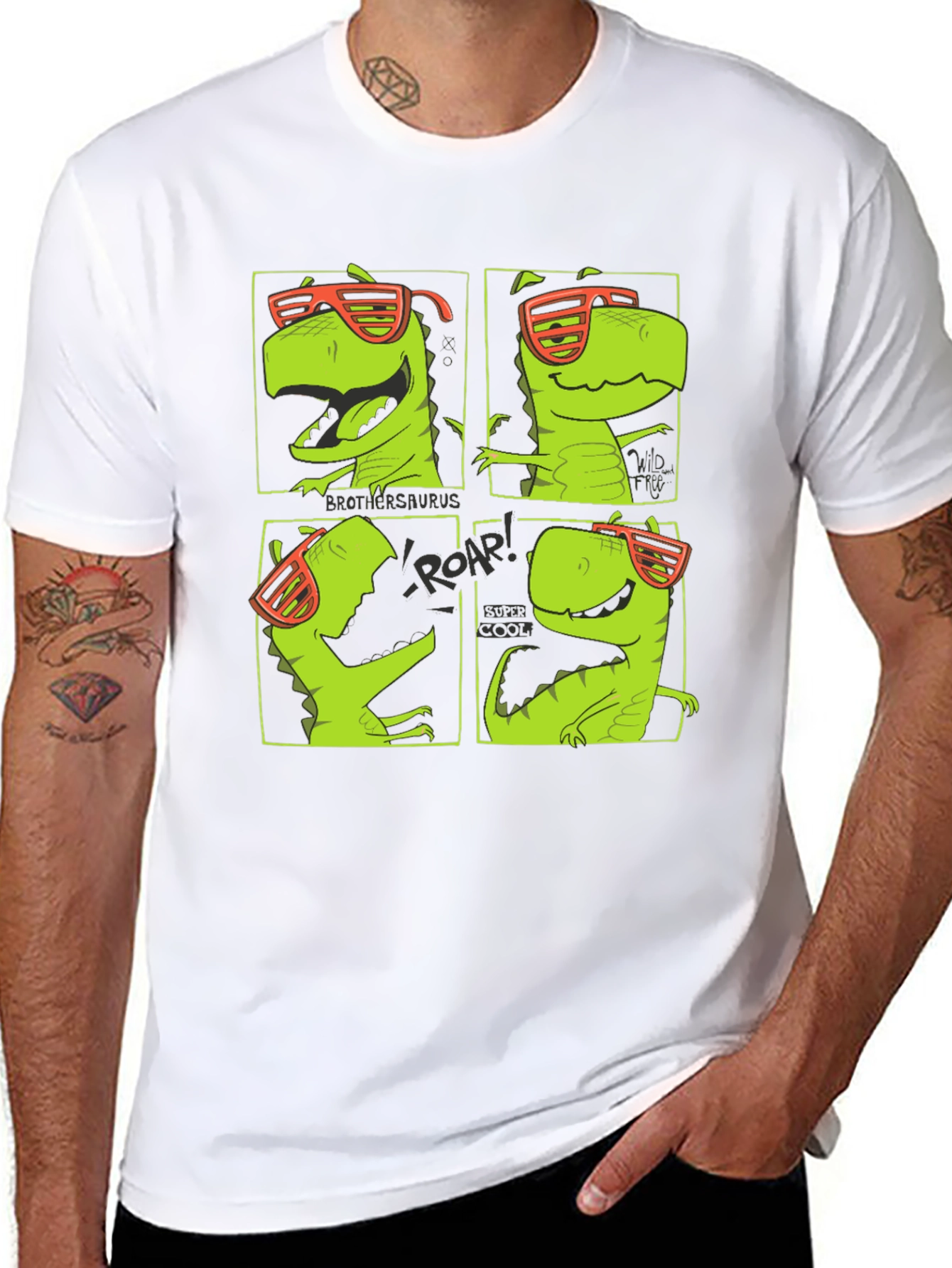 Cool Dinosaur Graphic Print T-Shirt