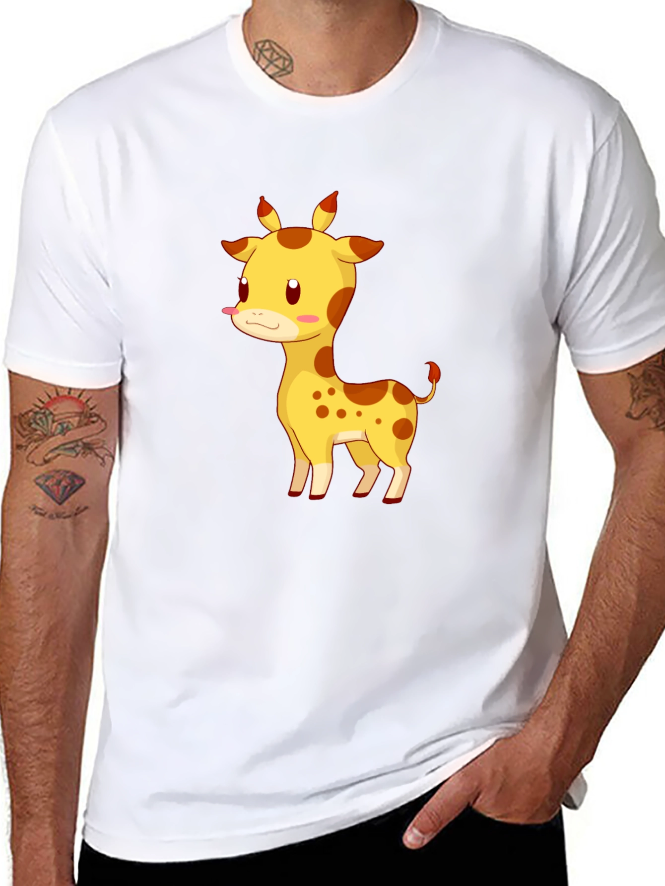 Giraffe Graphic Tee - Cute Cartoon Animal T-Shirt