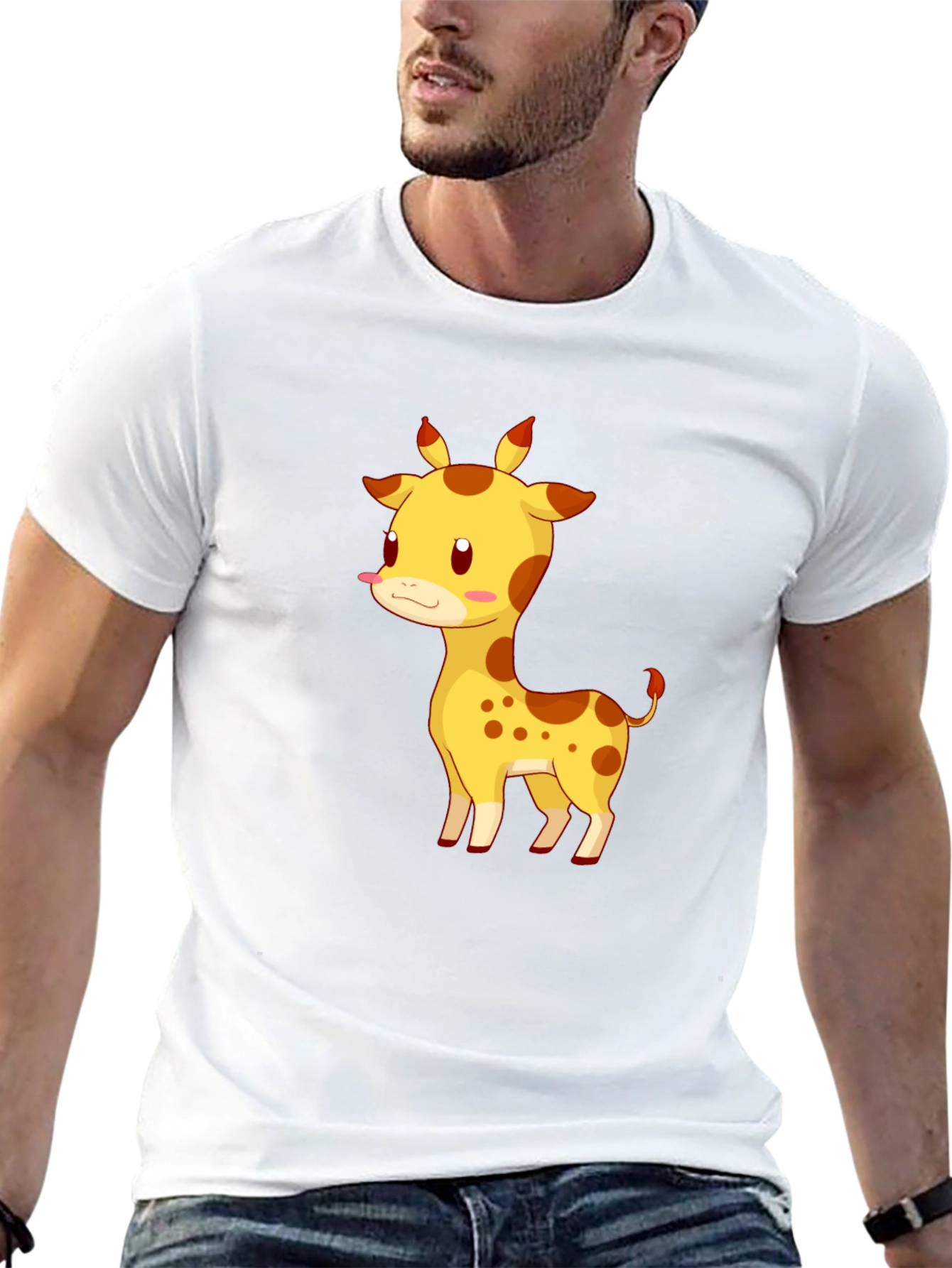 Giraffe Graphic Tee - Cute Cartoon Animal T-Shirt