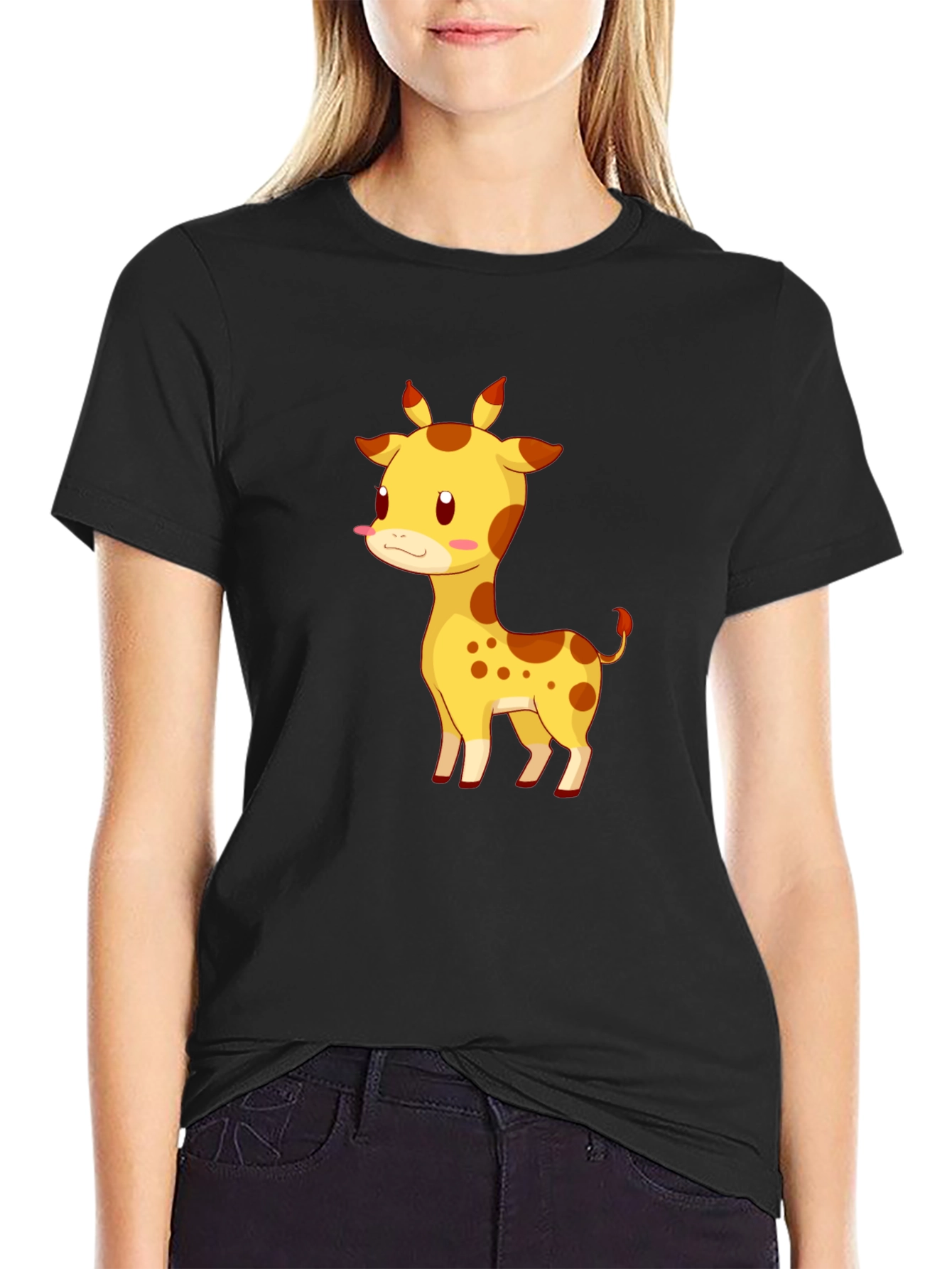 Giraffe Graphic Tee - Cute Cartoon Animal T-Shirt