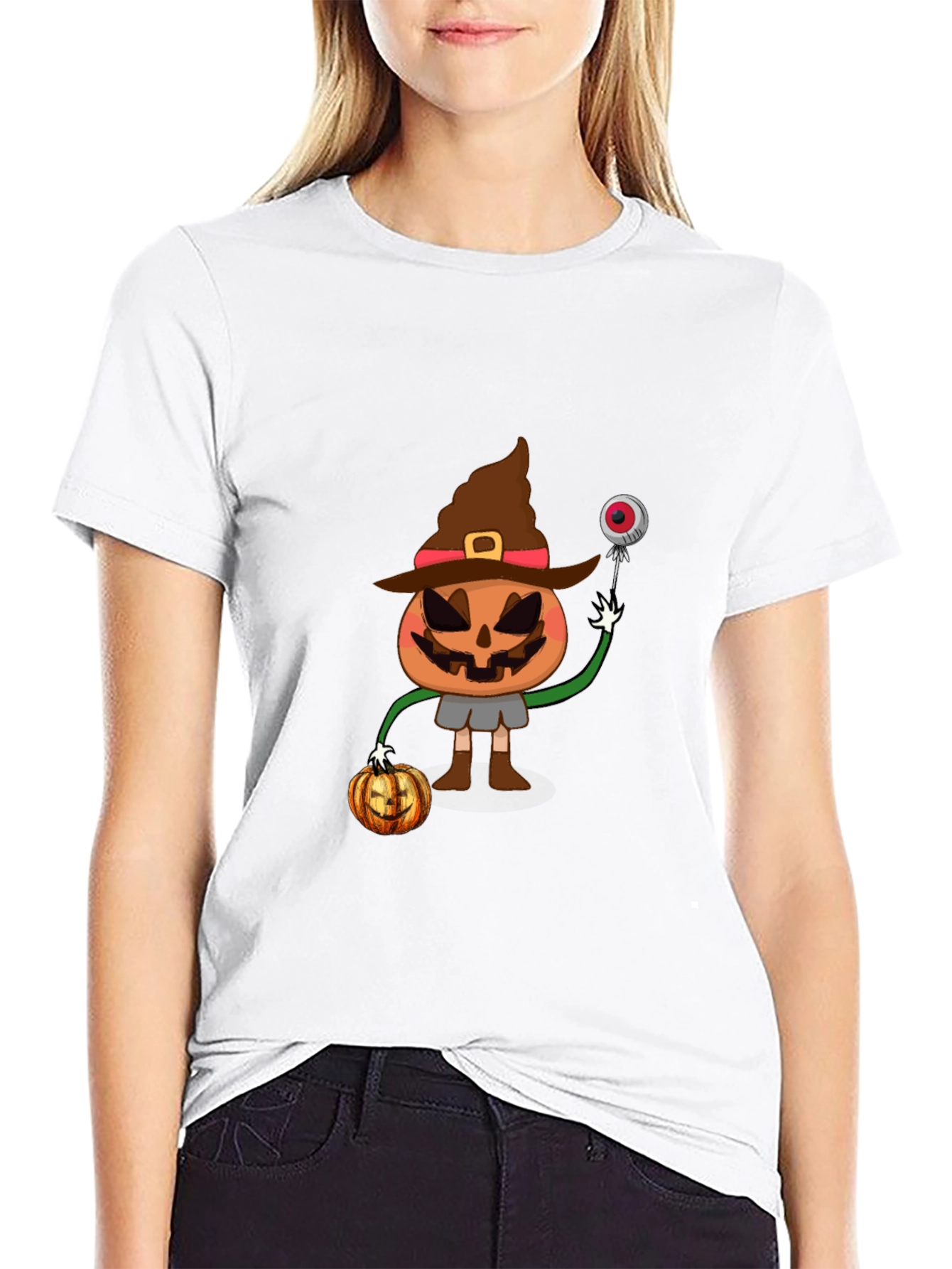 Spooky Pumpkin Witch T-Shirt