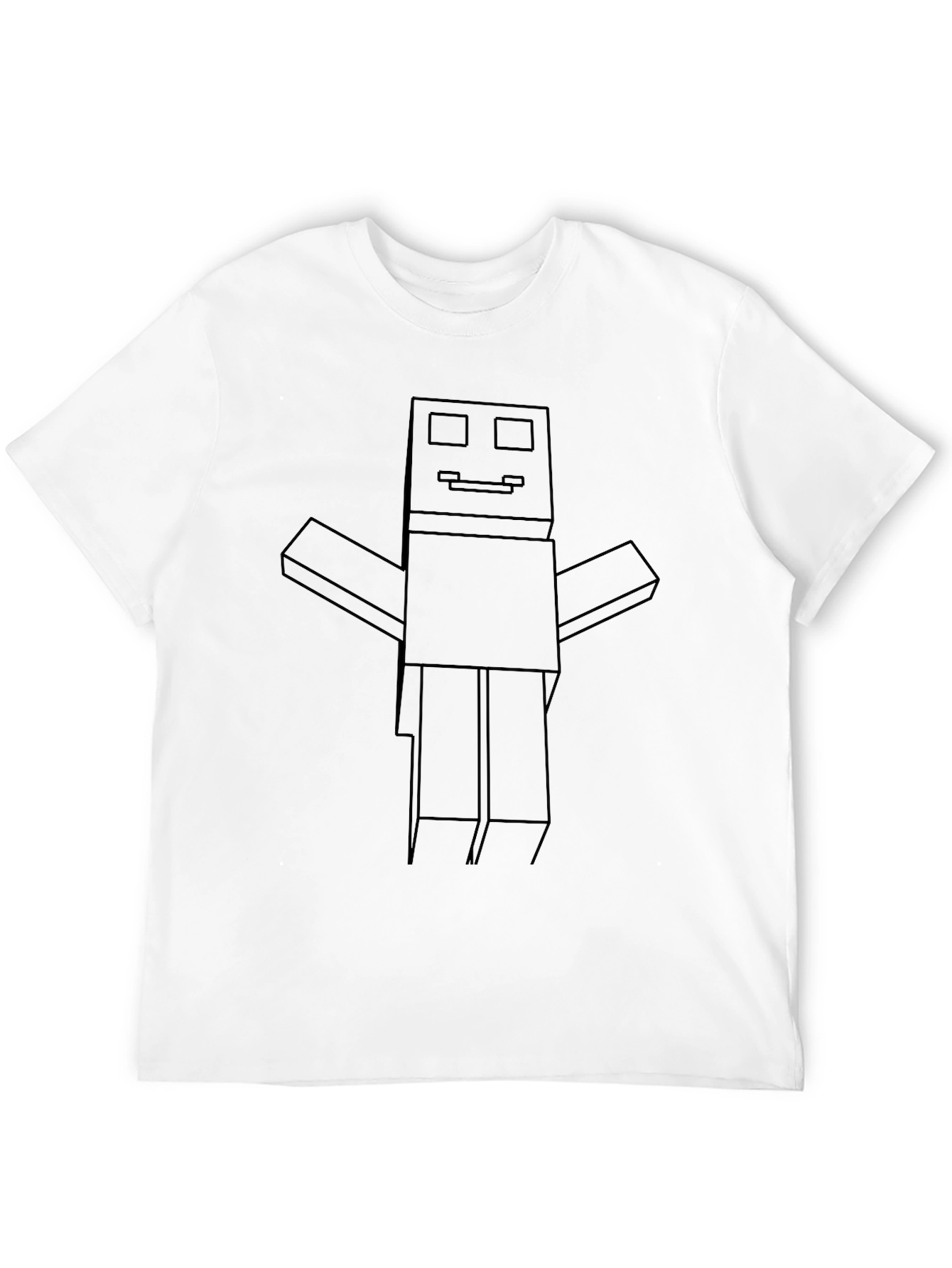 Minecraft Robot Outline Black Tee