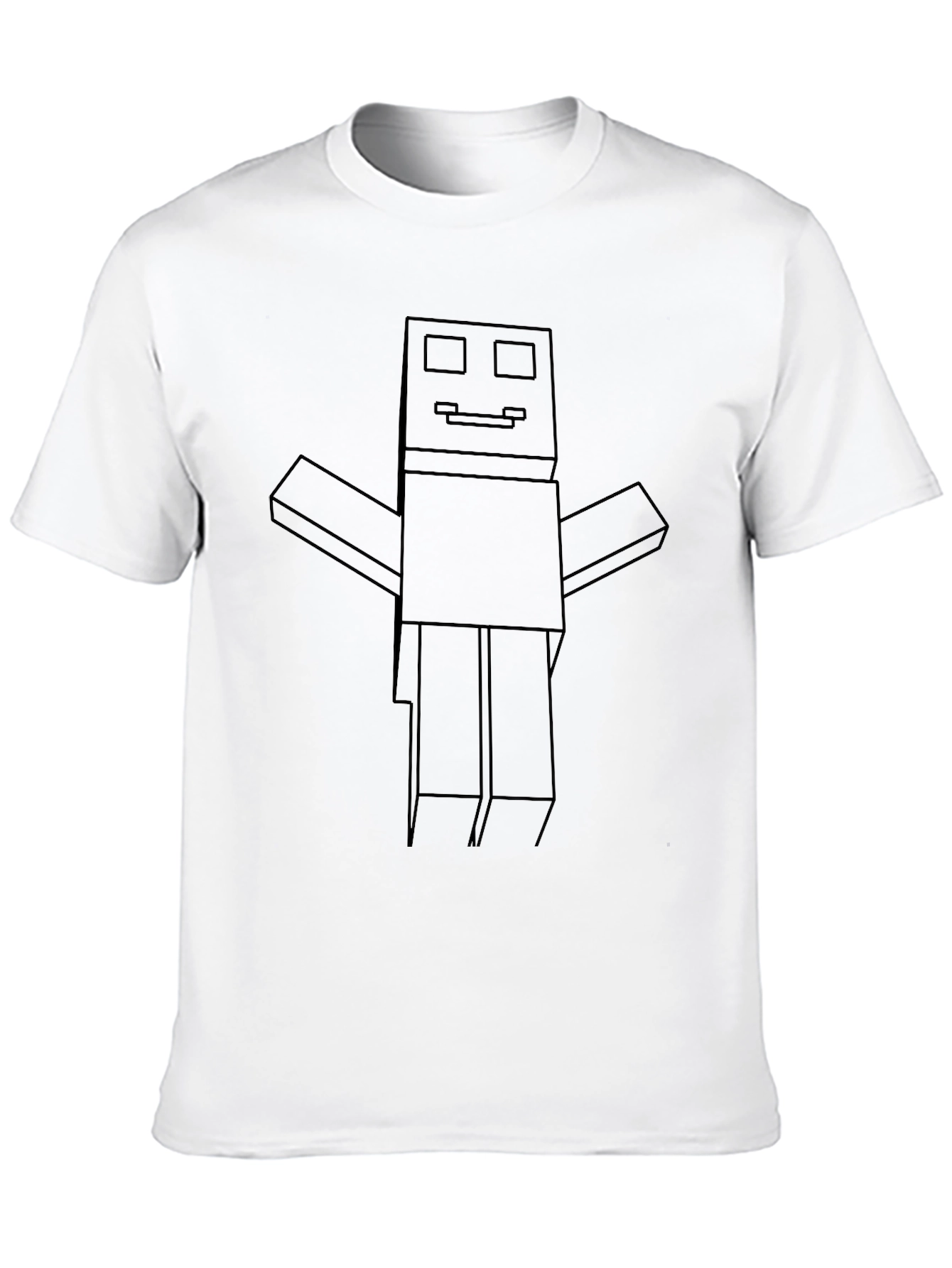 Minecraft Robot Outline Black Tee
