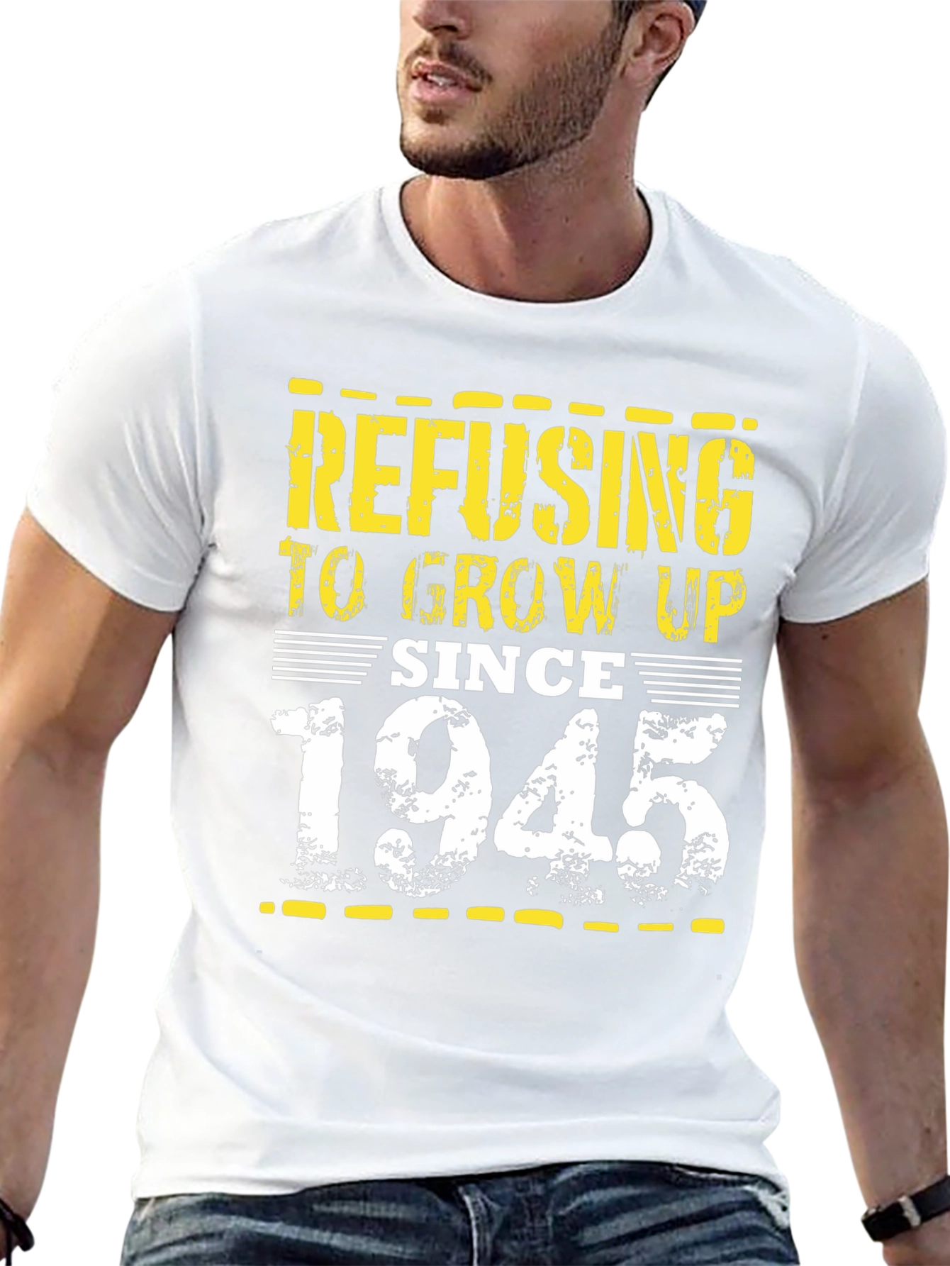 Refusing to Grow Up Since 1945 Black T-Shirt