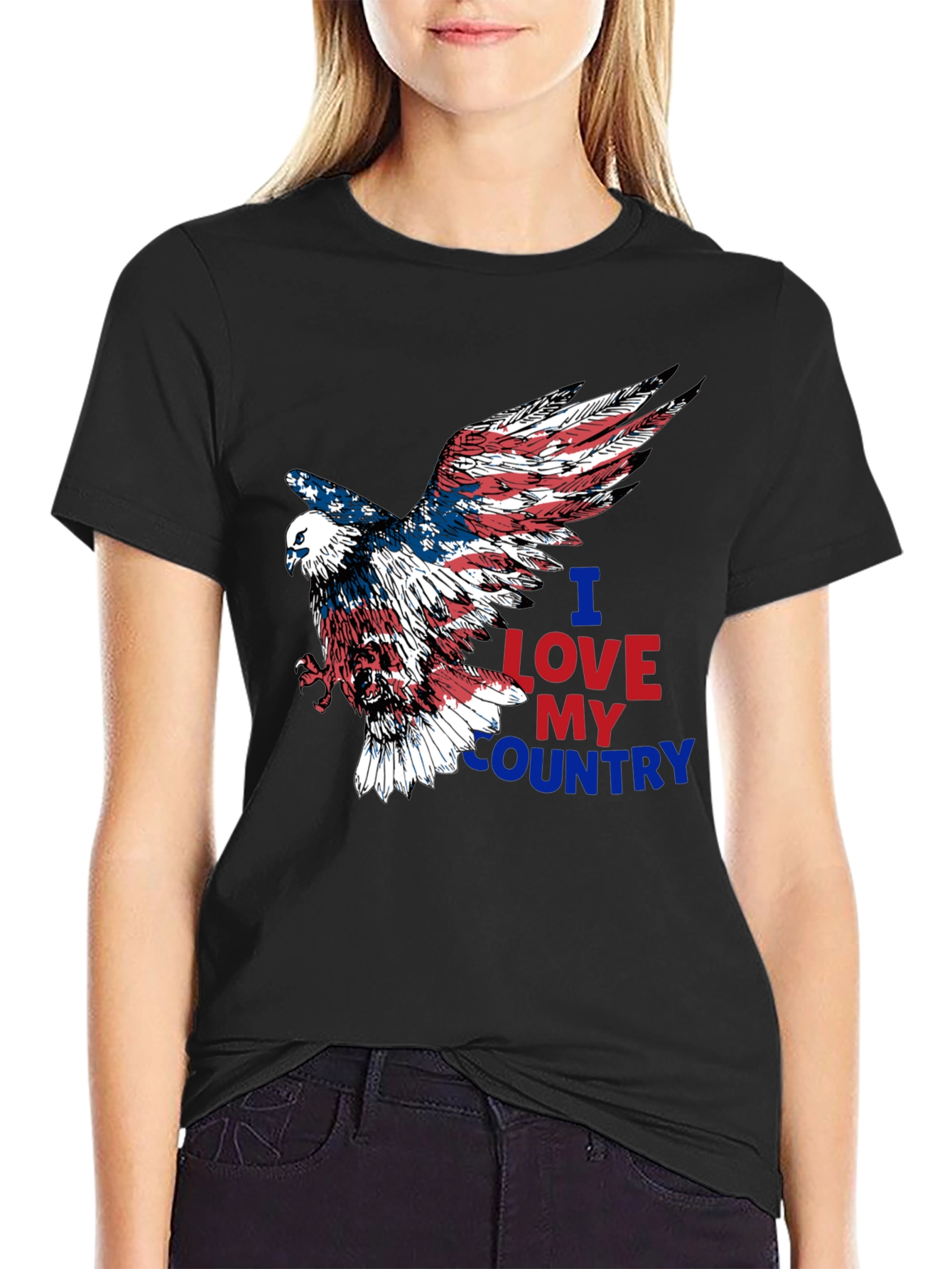 Patriotic Eagle T-Shirt: I Love My Country Graphic Tee