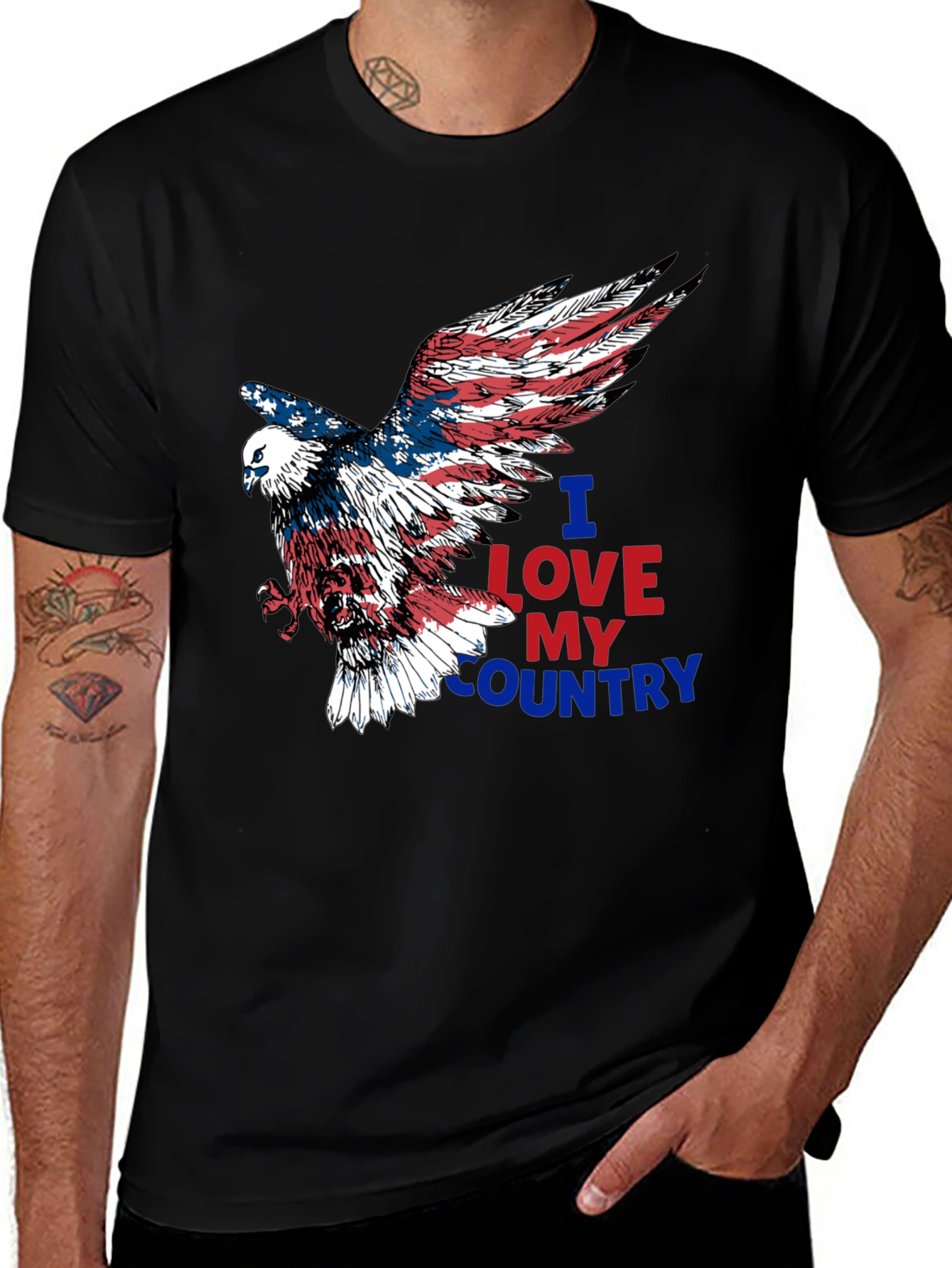 Patriotic Eagle T-Shirt: I Love My Country Graphic Tee