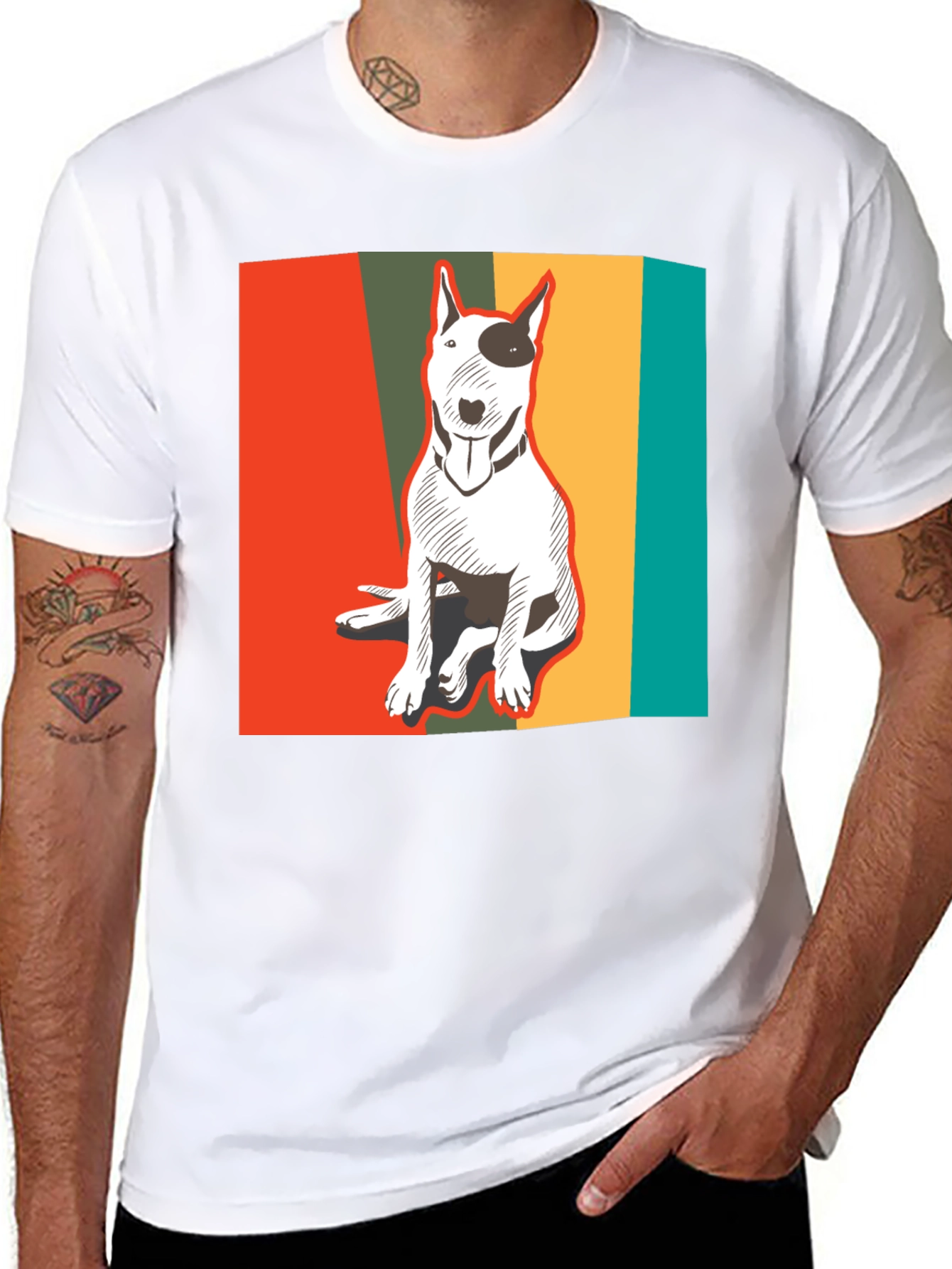 Retro Bull Terrier T-Shirt - Cool Dog Lover Tee