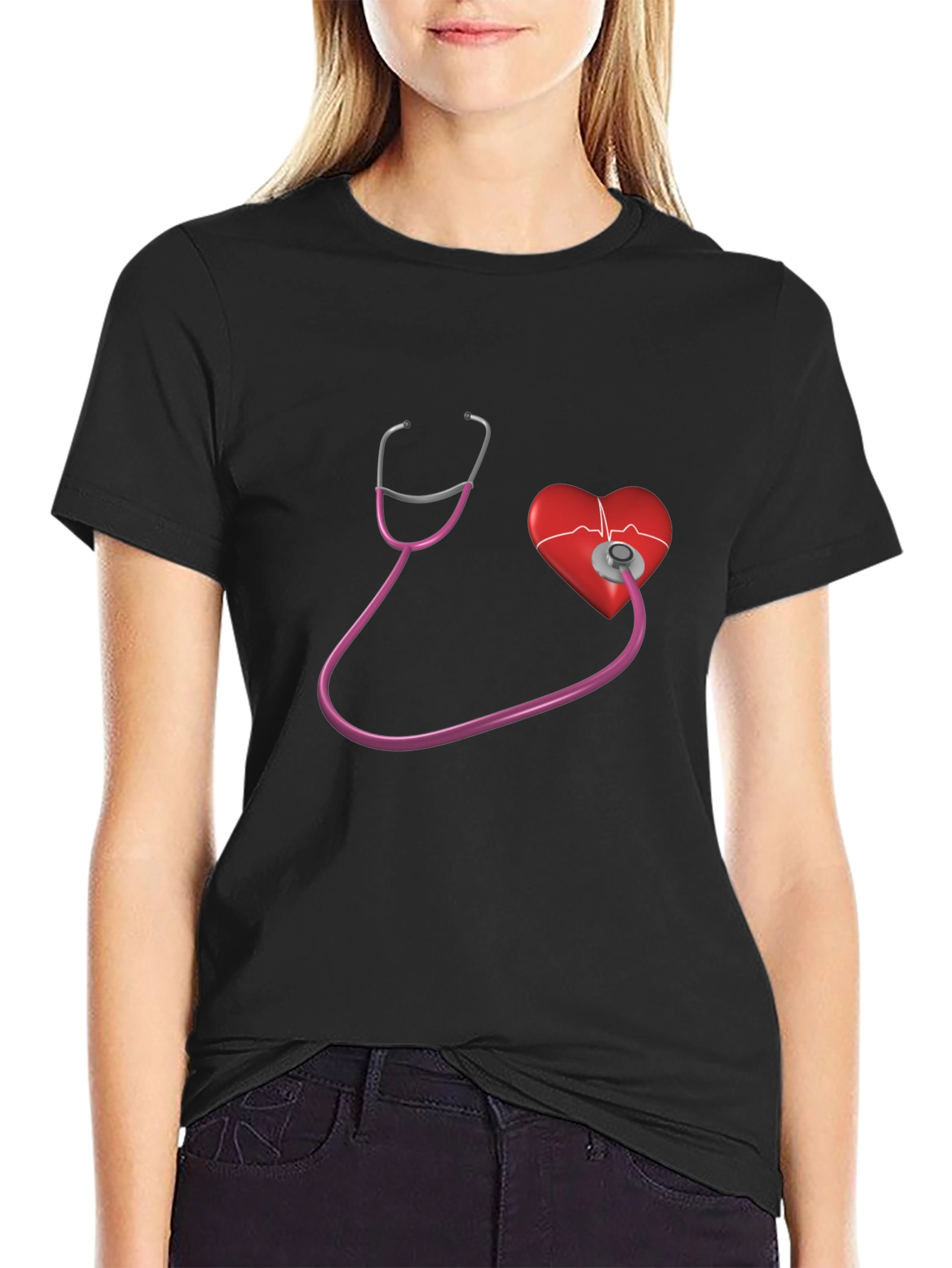 Heartbeat Stethoscope Graphic Tee