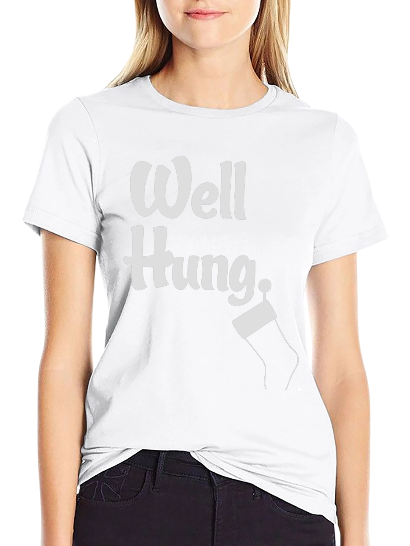 Funny Christmas Well Hung Stocking T-Shirt