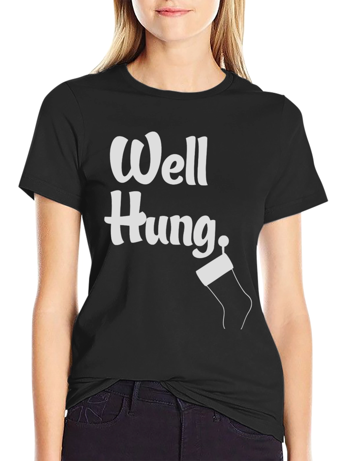 Funny Christmas Well Hung Stocking T-Shirt
