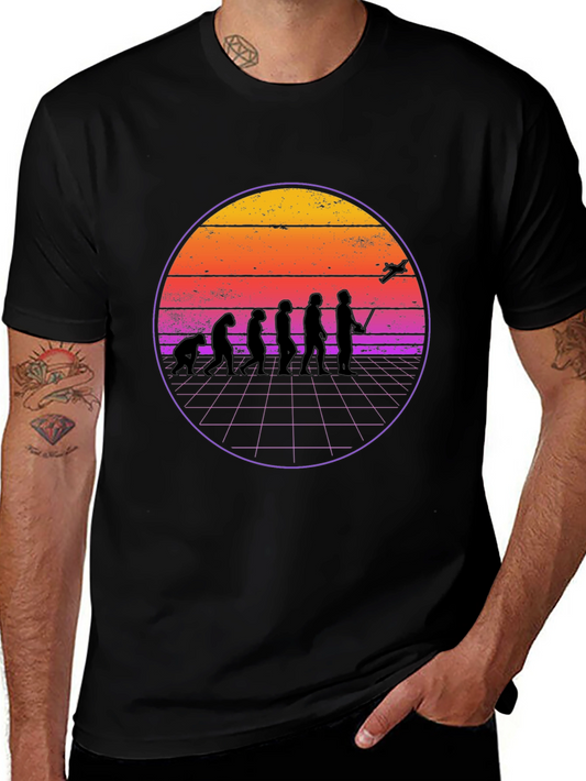 Retro Evolution T-Shirt - Man to Drone