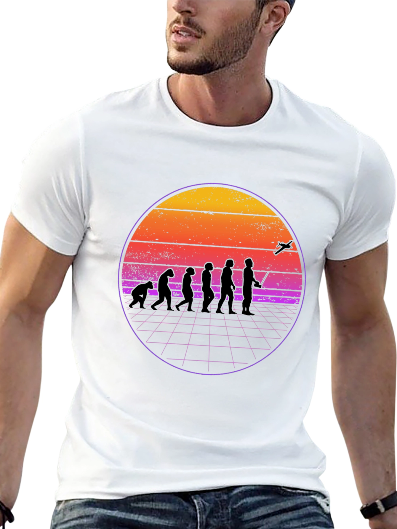 Retro Evolution T-Shirt - Man to Drone