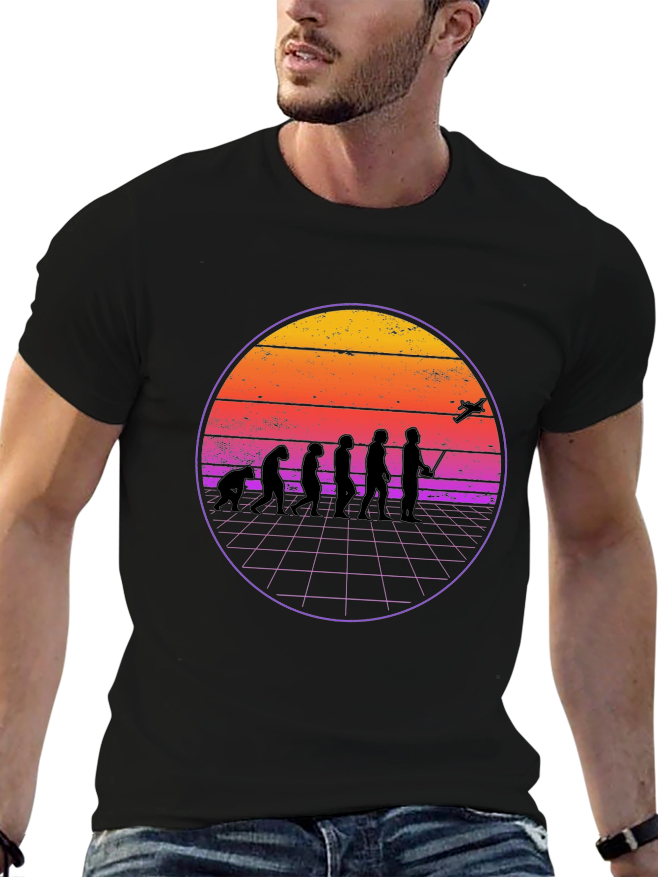 Retro Evolution T-Shirt - Man to Drone