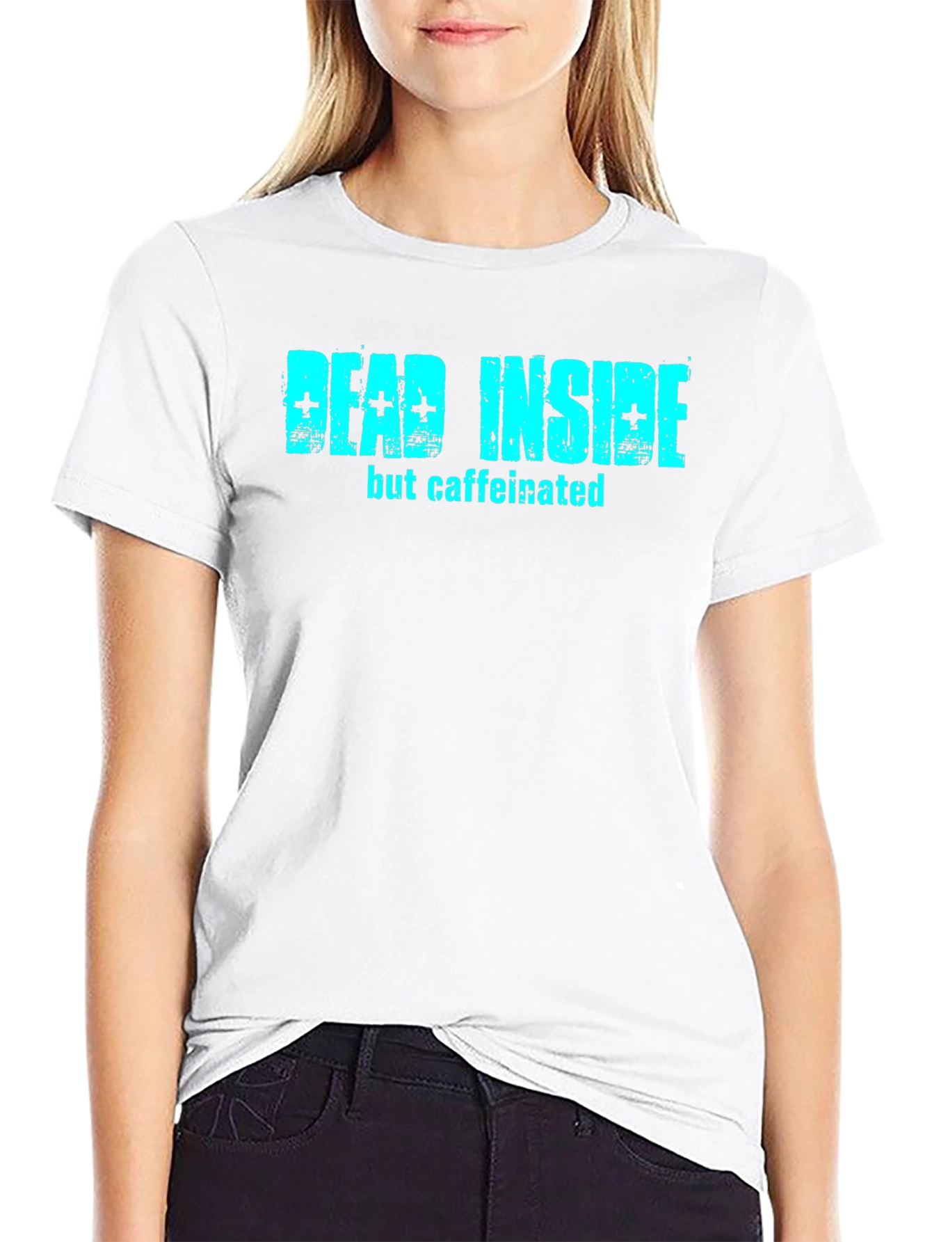 Dead Inside But Caffeinated Black T-Shirt